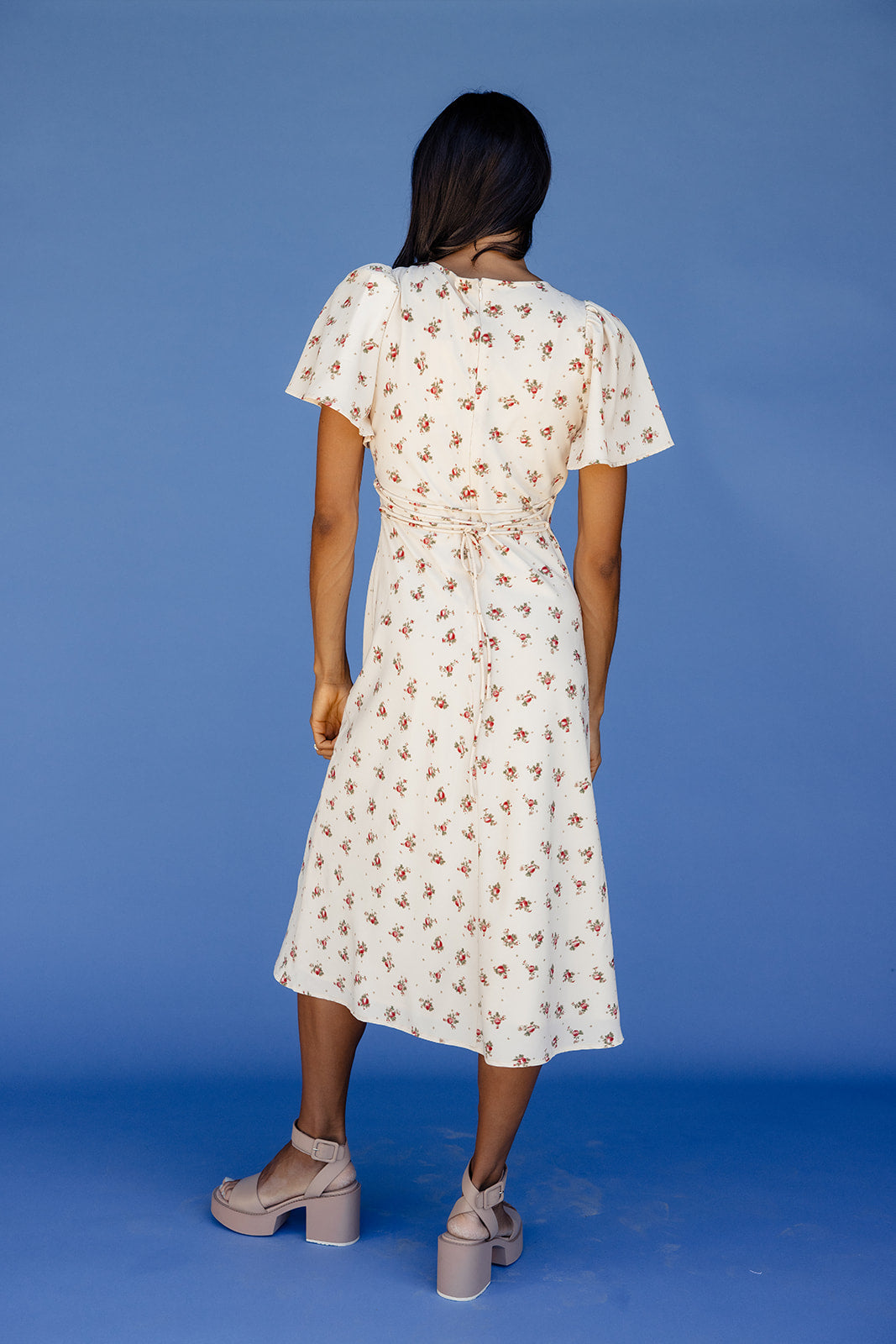 Sacia Flutter Sleeve Dress