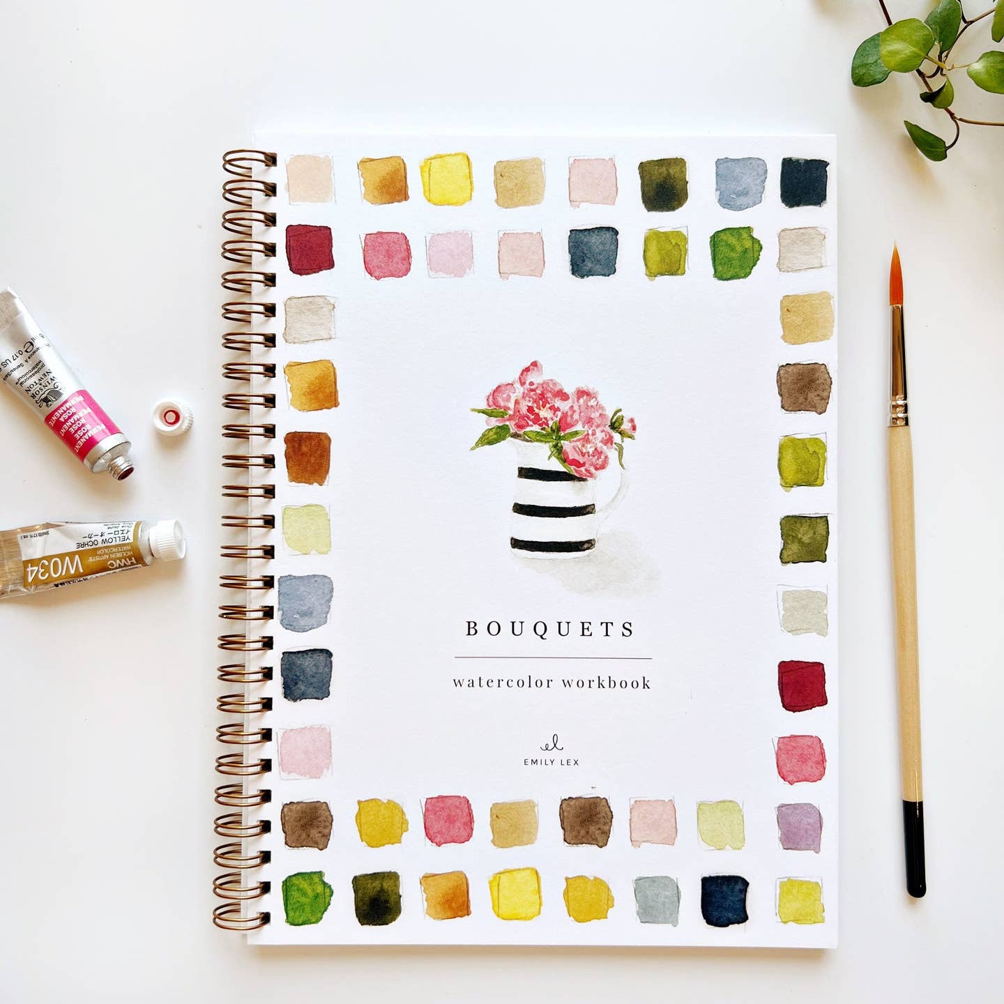The Bouquets Watercolor Workbook includes 12 floral bouquet illustrations with an example of the finished painting, step-by-step instructions, and a lightly illustrated sketch for you to paint. It's just like a coloring book, but with watercolor!
Enjoy this peaceful painting hobby on your own, with children, or with friends. Makes a wonderful gift and is perfect for artists of any age.