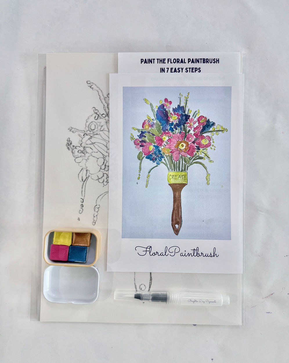 Floral Paintbrush Painting Kit