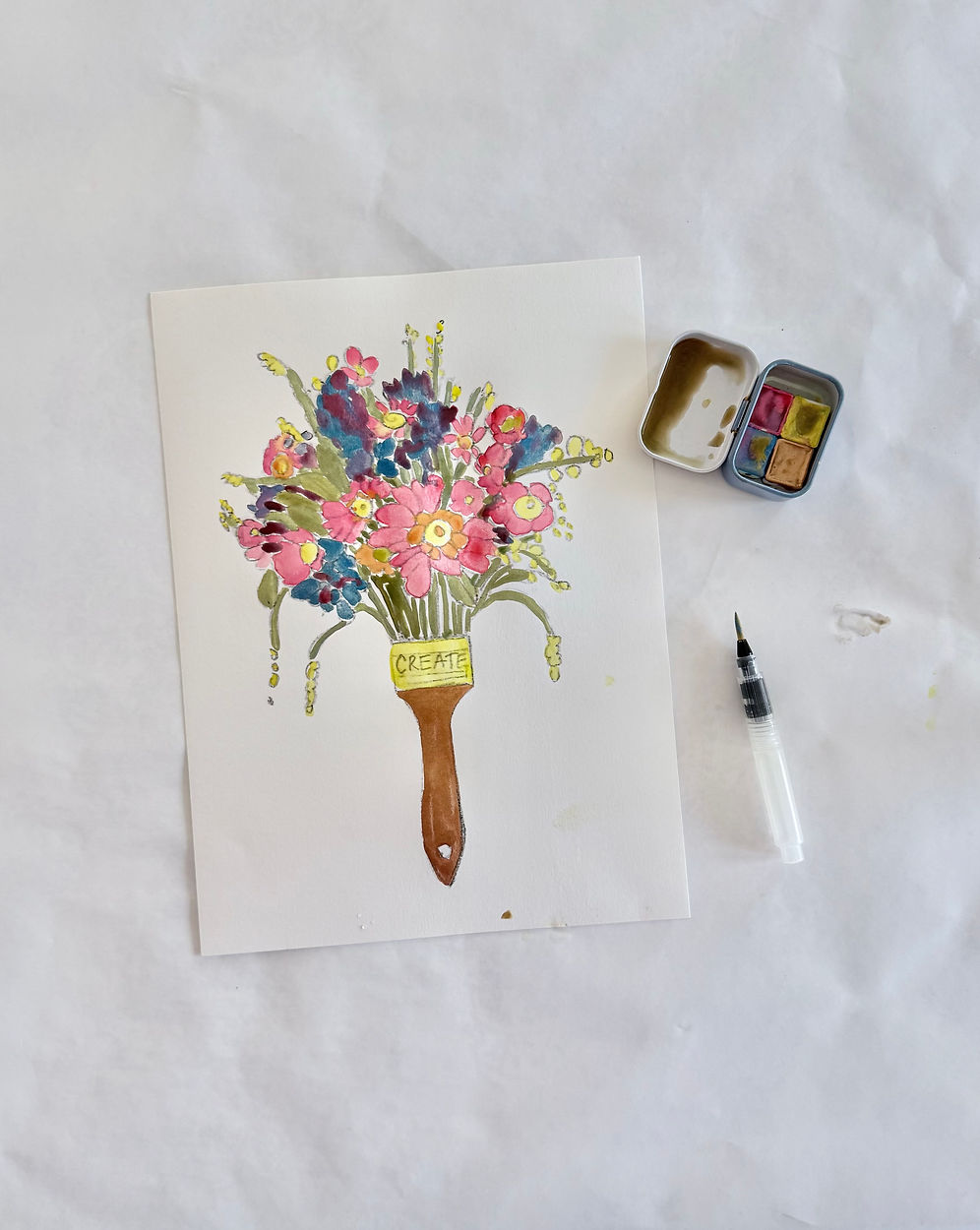 Floral Paintbrush Painting Kit