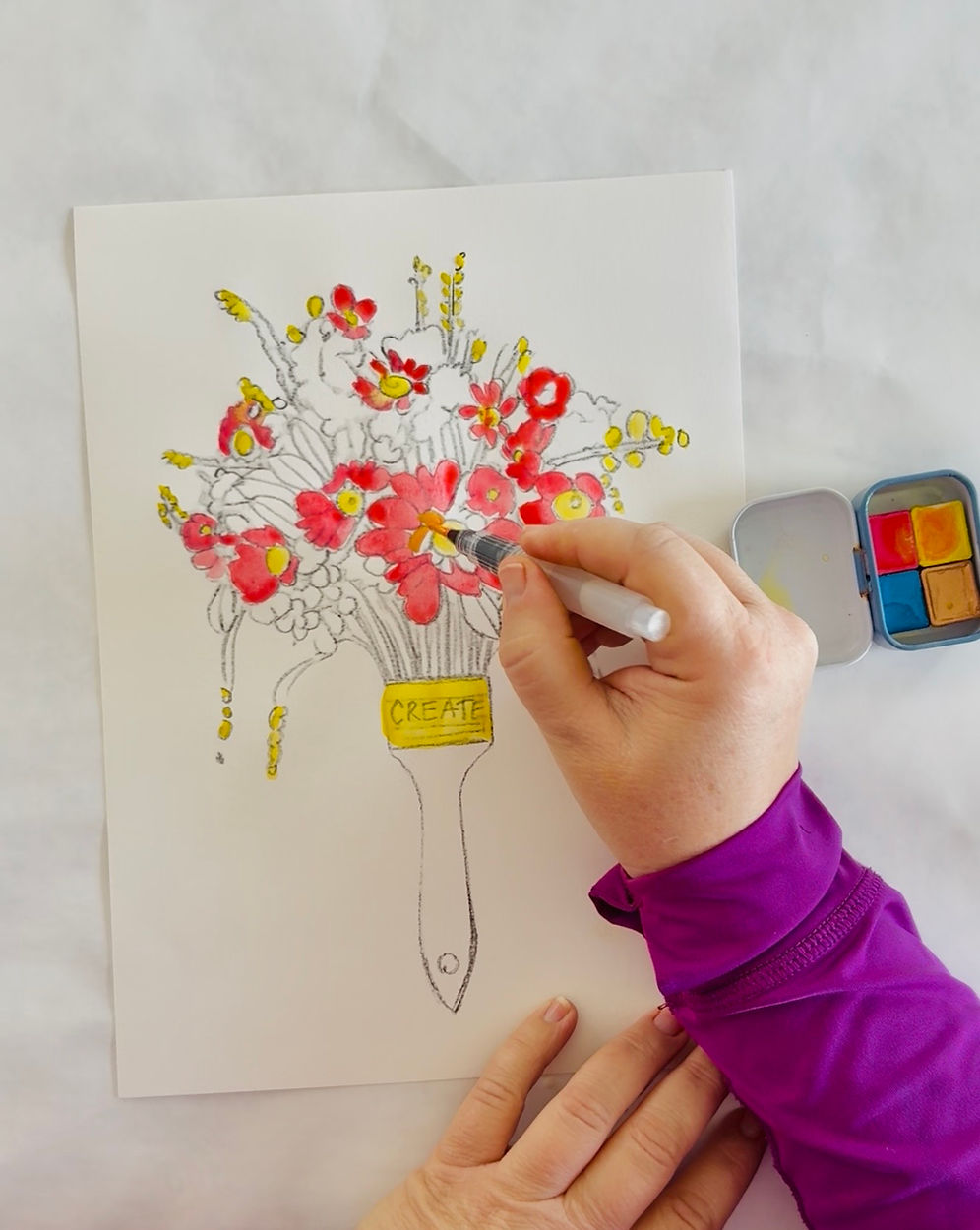 Floral Paintbrush Painting Kit