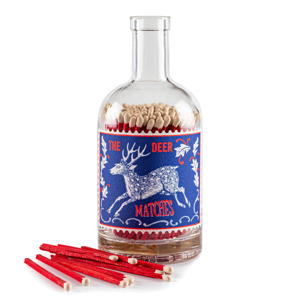 The Stag Christmas Safety Matches - Glass Bottle