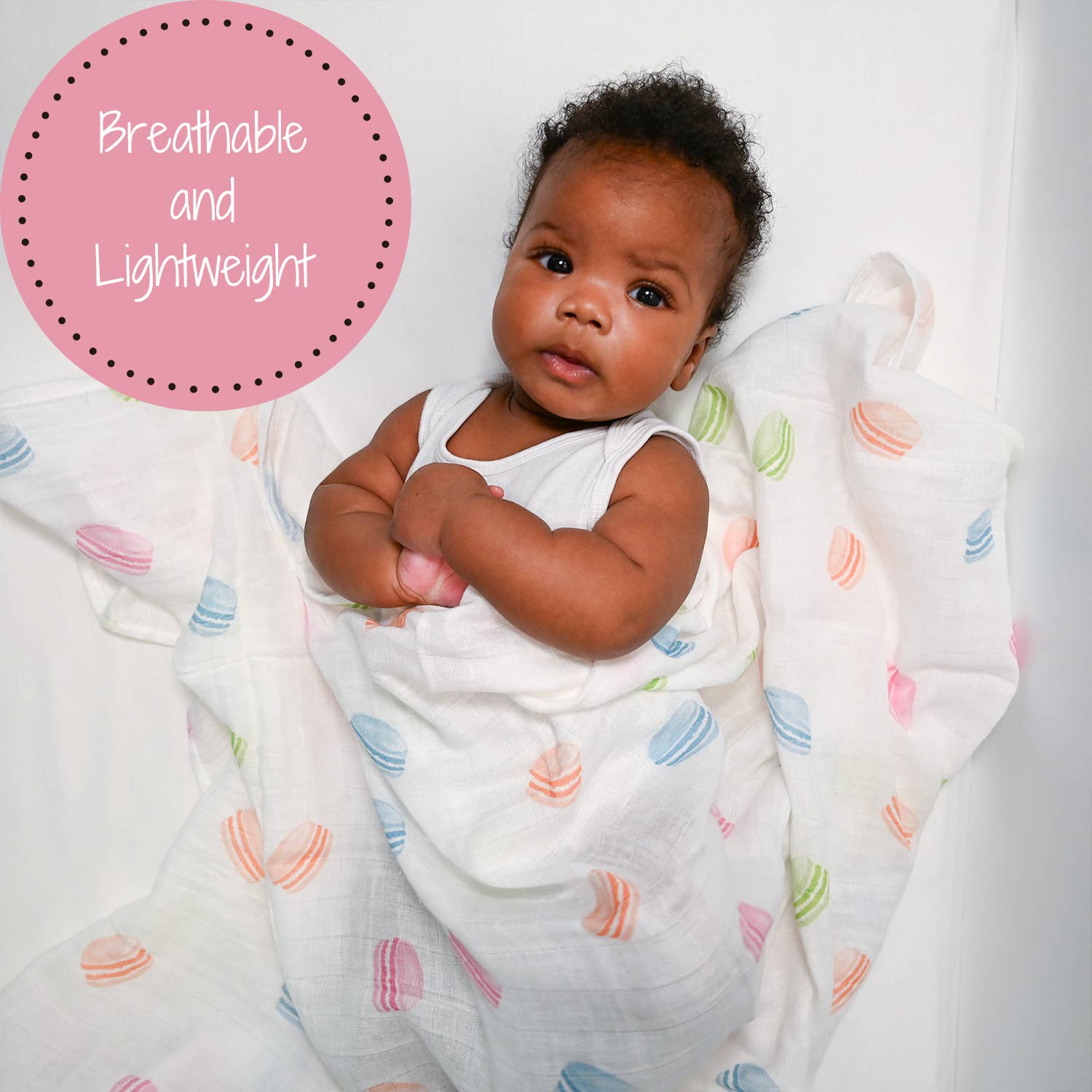 Baby Muslin Swaddle Blanket - Le Macaron Pastry