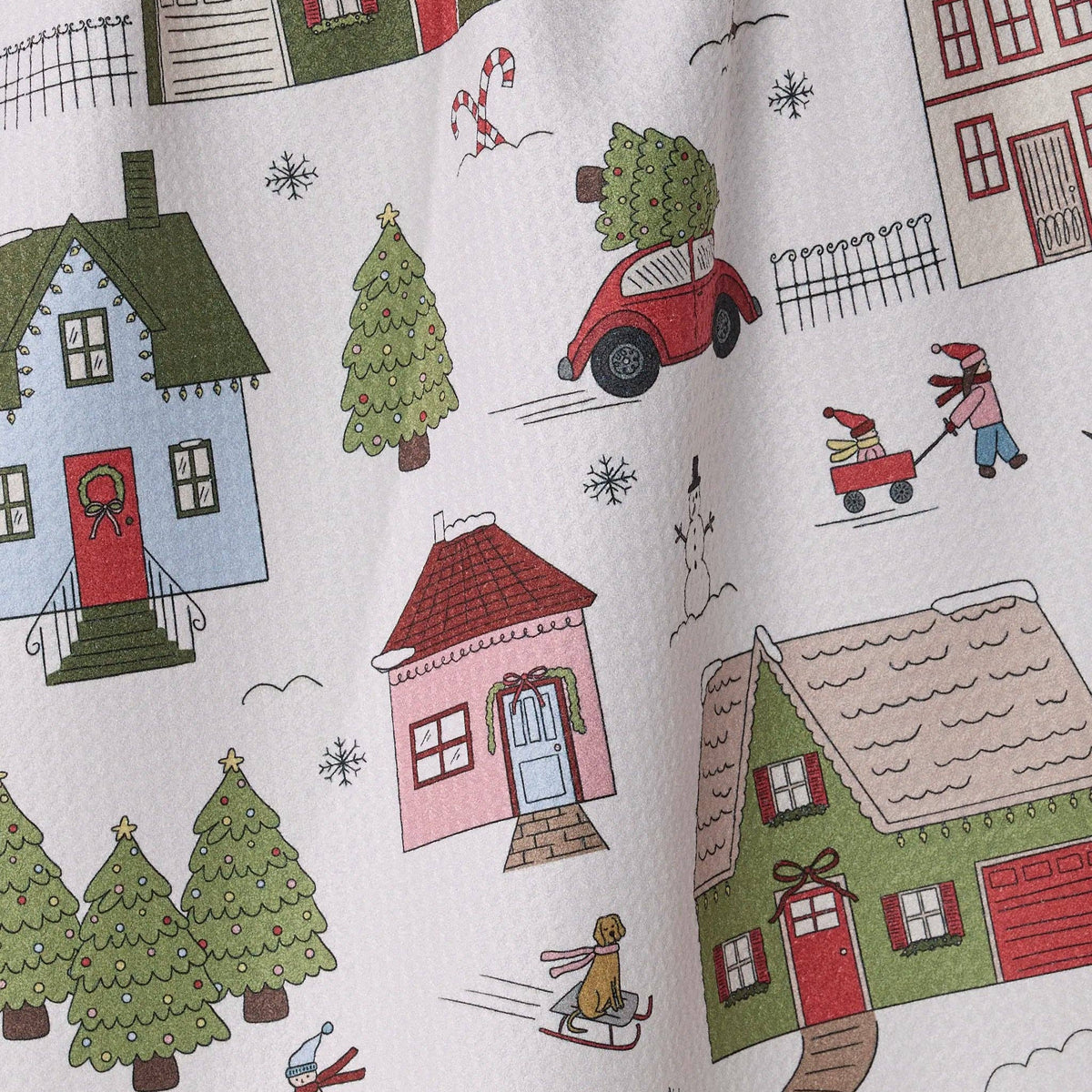 Winter Village Tea Towel
