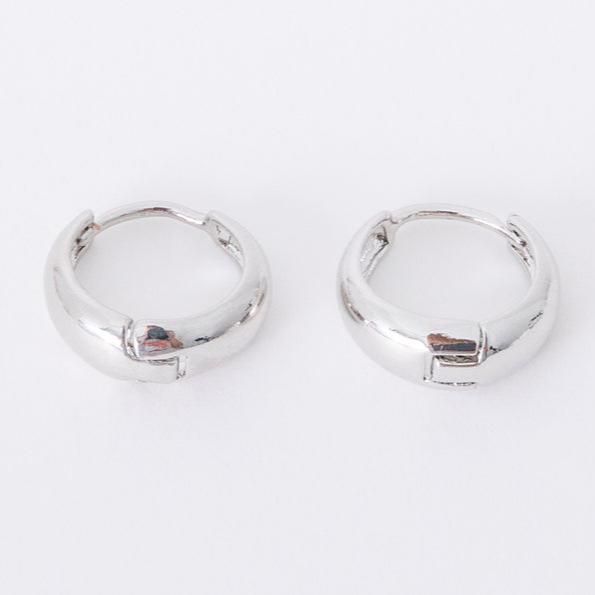 Thickies - 14 mm Huggies 14k gold filled or sterling silver Safe for sensitive skin Unique clasp has no post when earrings are closed, allowing for comfortable wear and sleep without having to remove earrings