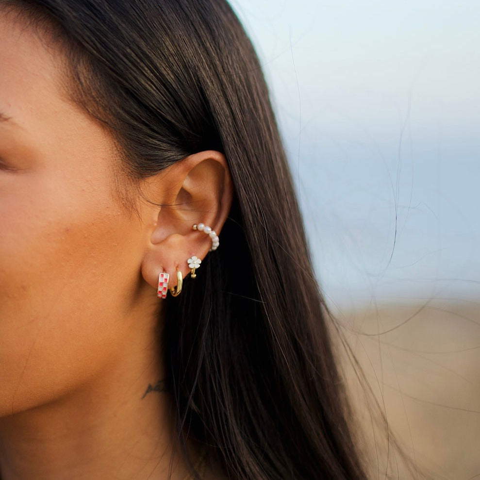 Pink and White Checkers Hoops