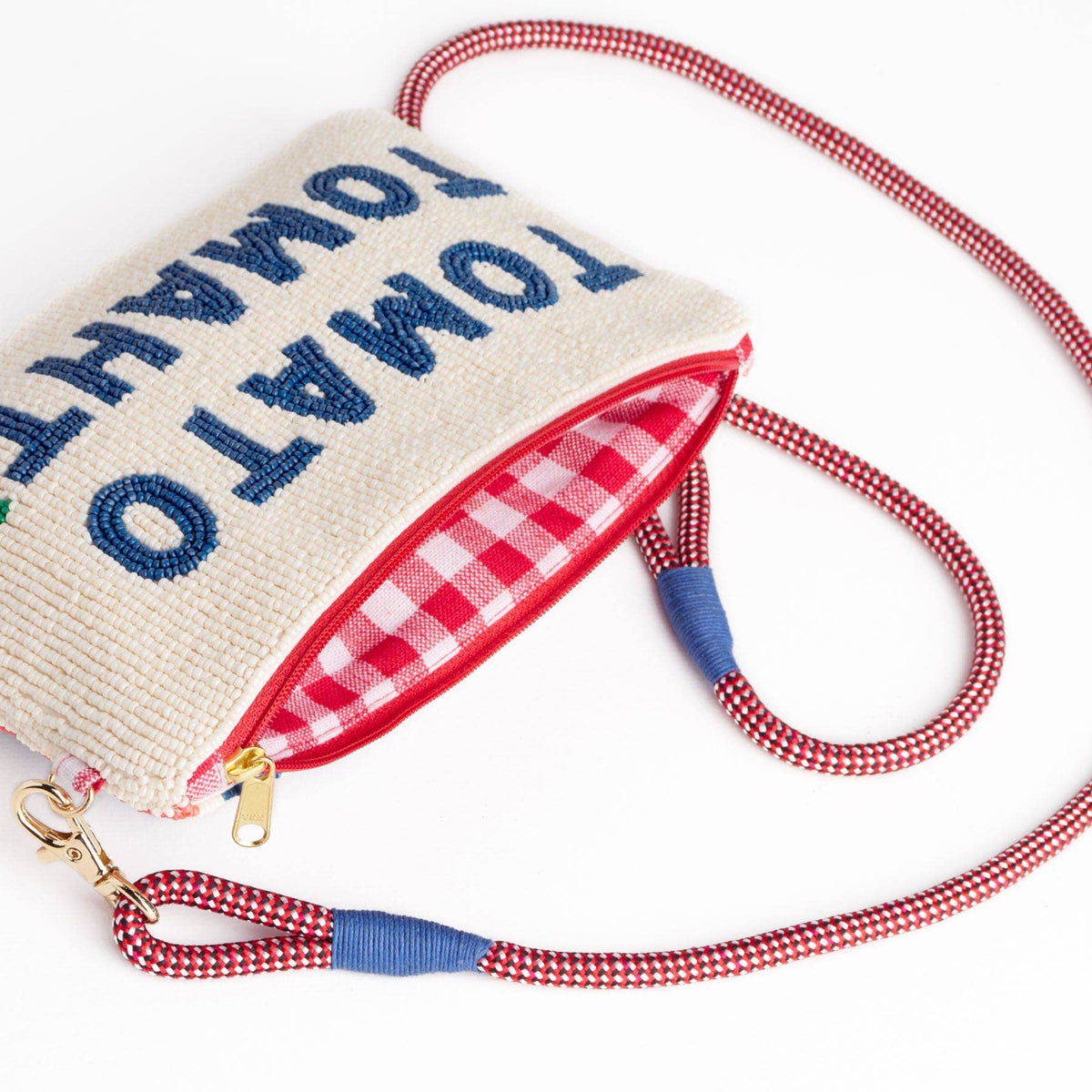 Leila Tomato Tomahto Seed Bead Clutch With Strap
