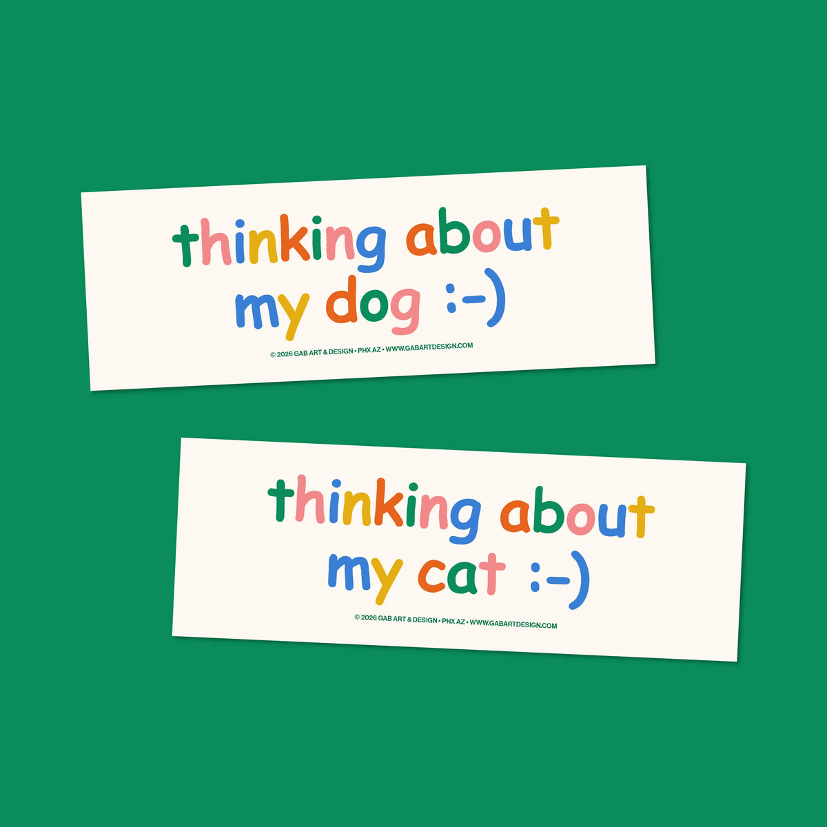 Thinking About My Cat Bumper Sticker / Magnet