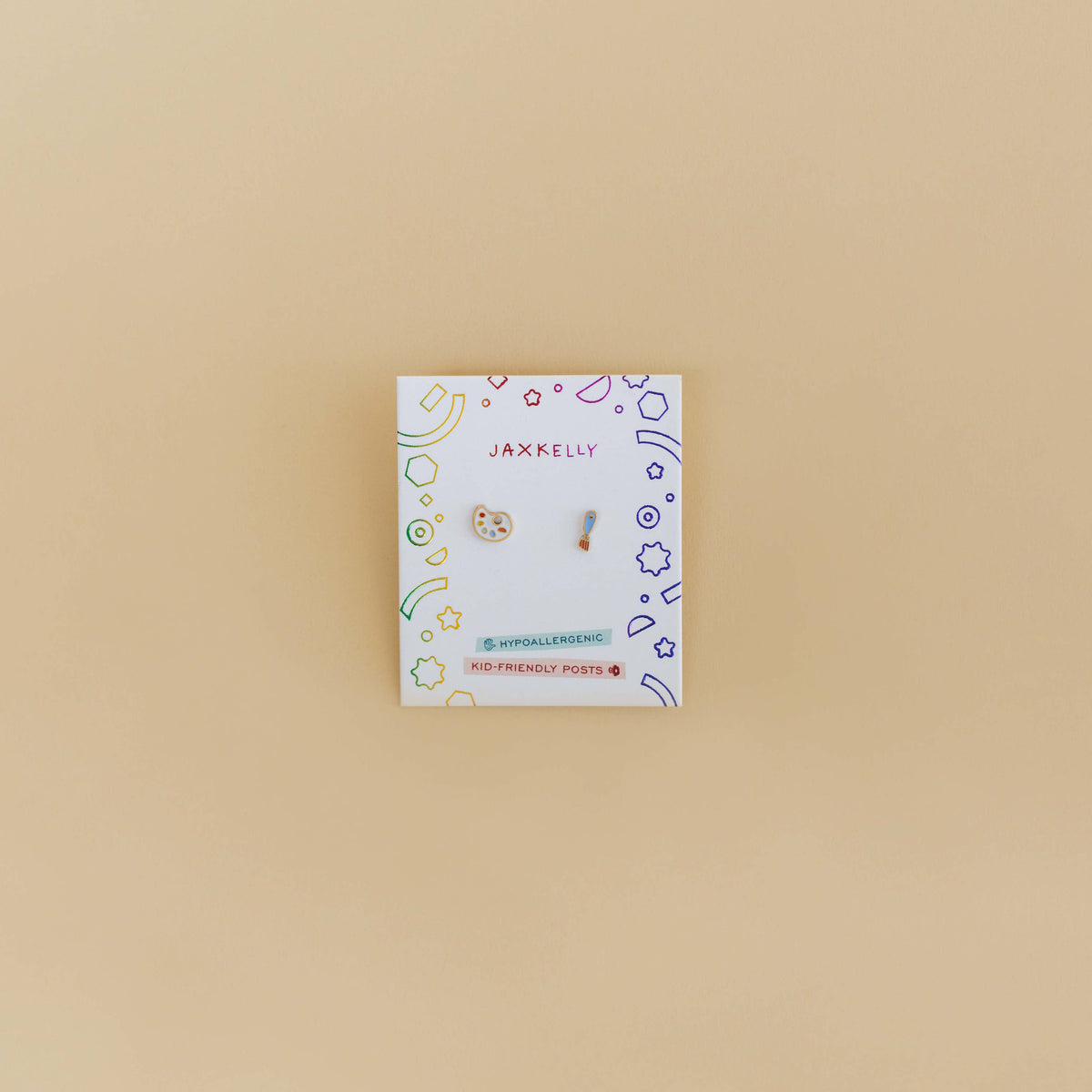 Artist Palette Enamel Flat Back Earrings