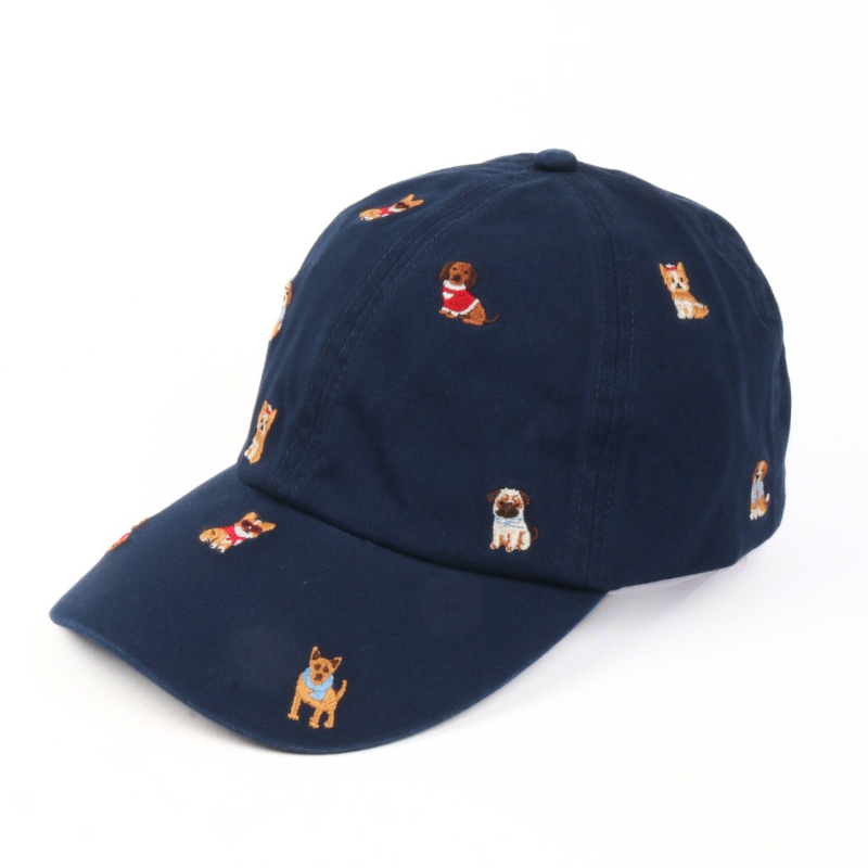 Dogs allover Embroidered Baseball Cap - Navy