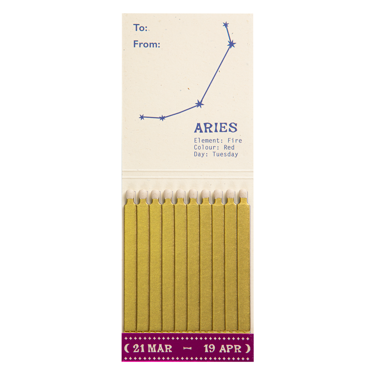 Aries Zodiac Matchbook