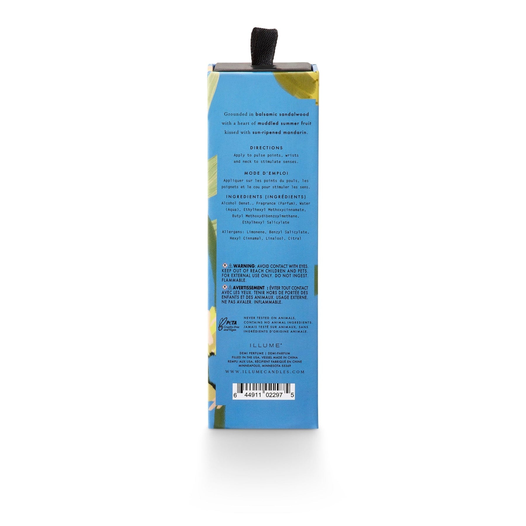 Perfume Spray Fragrance
Grounded in balsamic sandalwood, with a heart of muddled summer fruit, and kissed with sun-ripened mandarin