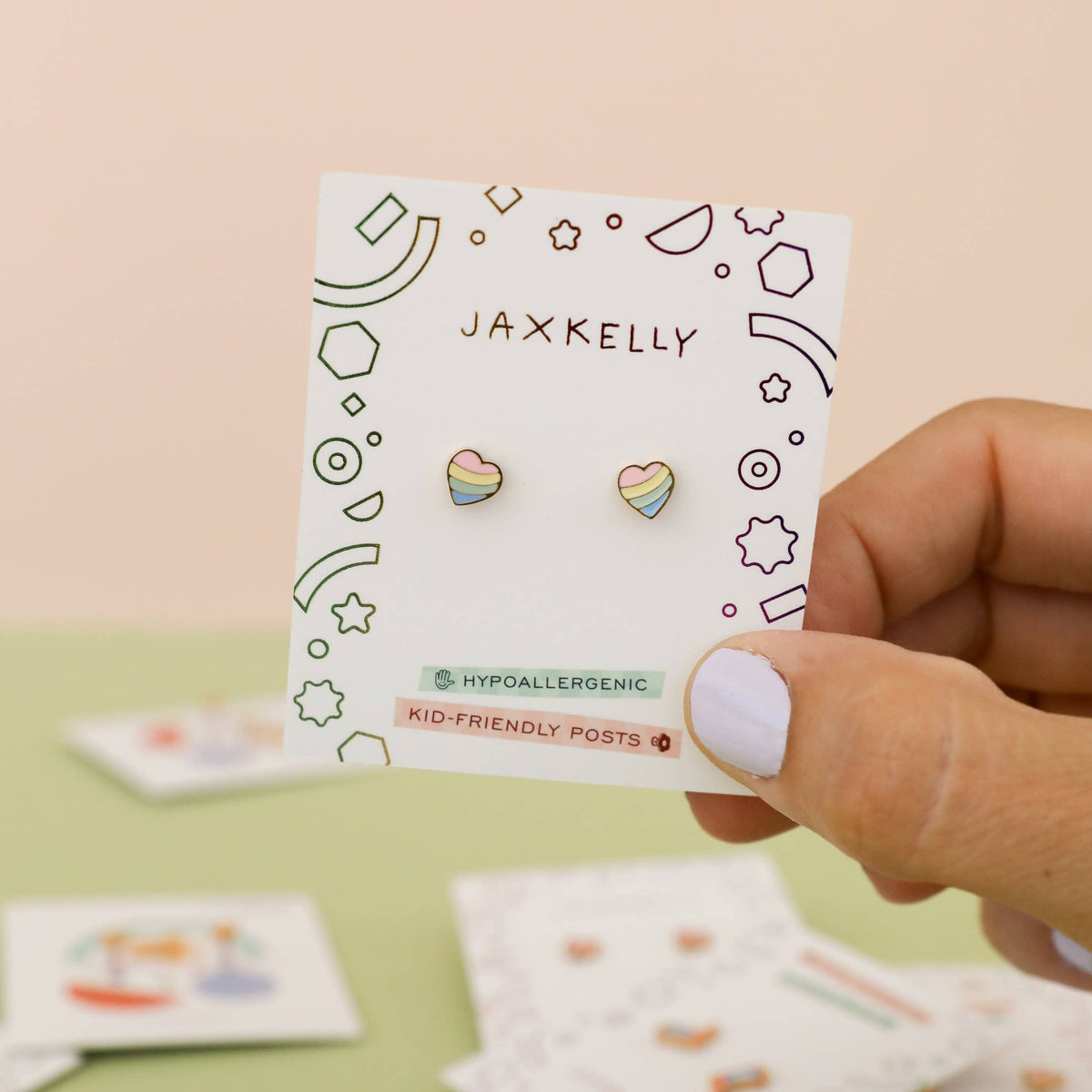 High-quality, hypoallergenic earrings are made for kids with sensitive ears and can be worn 24/7. Designed for kids but cute enough for grown-ups too!
Details:
Post Length: 10mm
Post Size: 20 gauge, .8mm
Flat screw back
Waterproof and can be worn in the pool and bath
Poke-free back
Surgical grade stainless steel
18K gold plated
Lead, copper & nickel free
Enamel