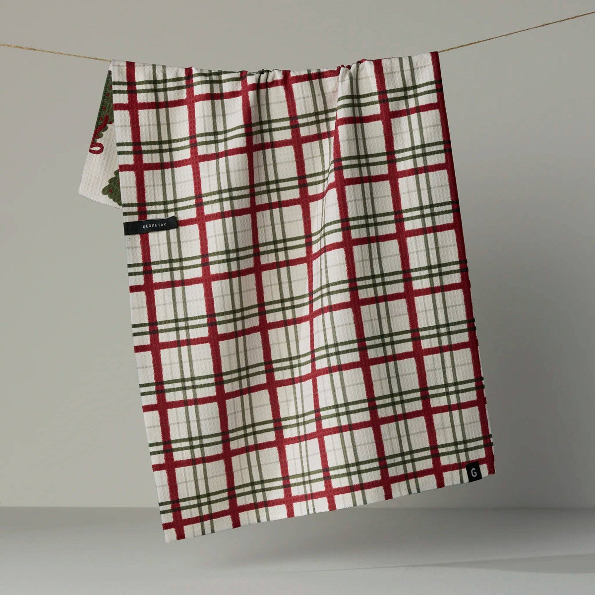 Ribbon Pines Luxe Kitchen Towel - plaid side