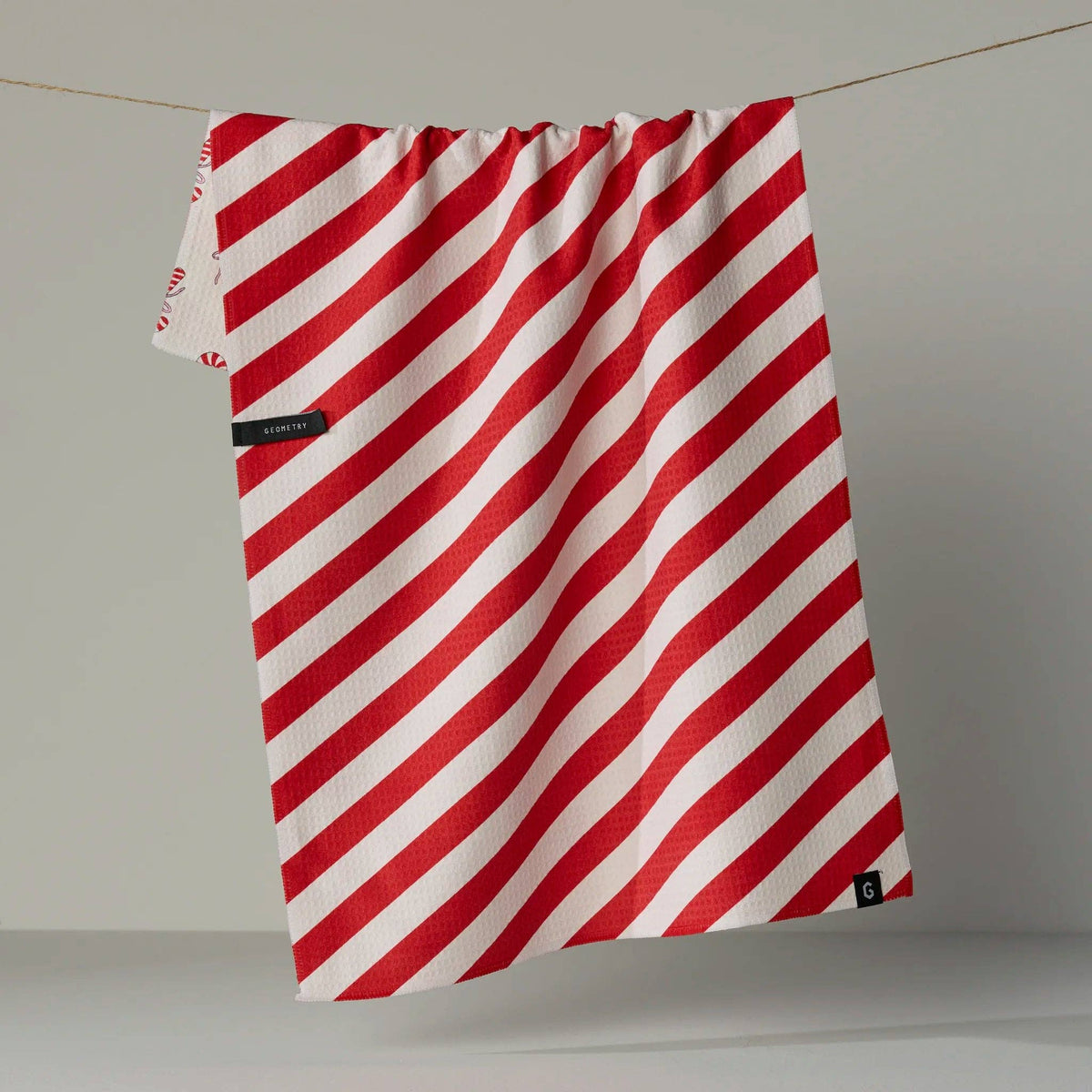 Peppermint Lane Luxe Kitchen Towel - red & white striped
