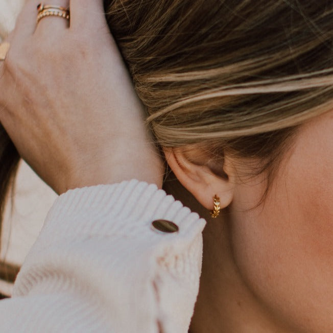 Athena Gold Leaf Hoops