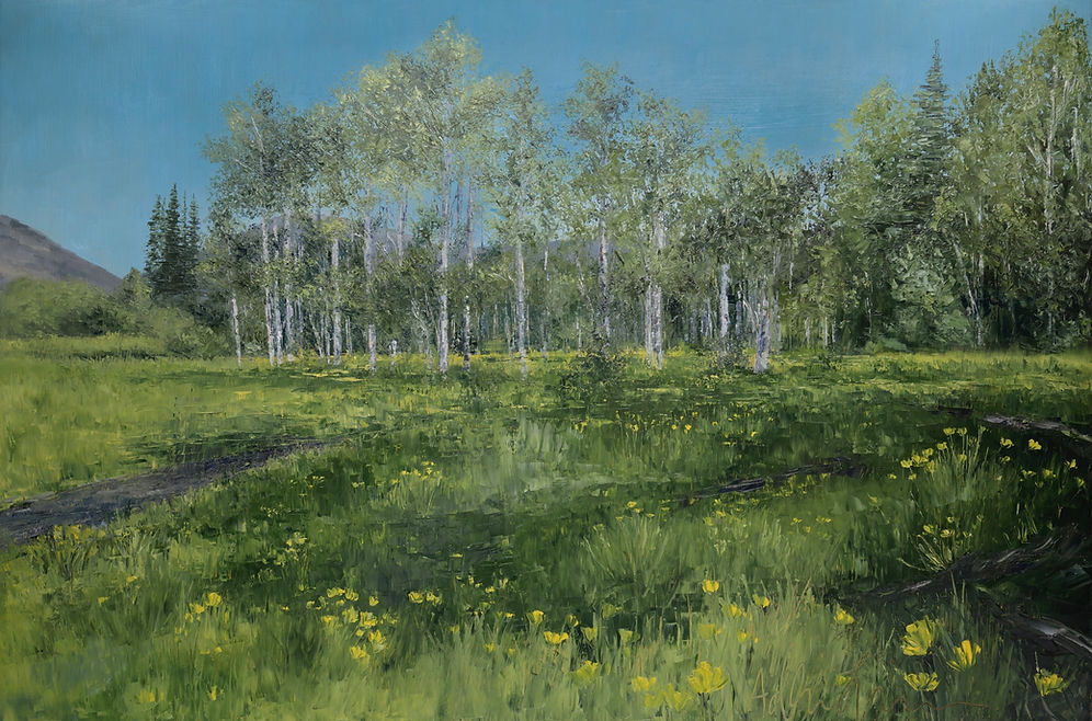 Aspens and Wildflowers Print