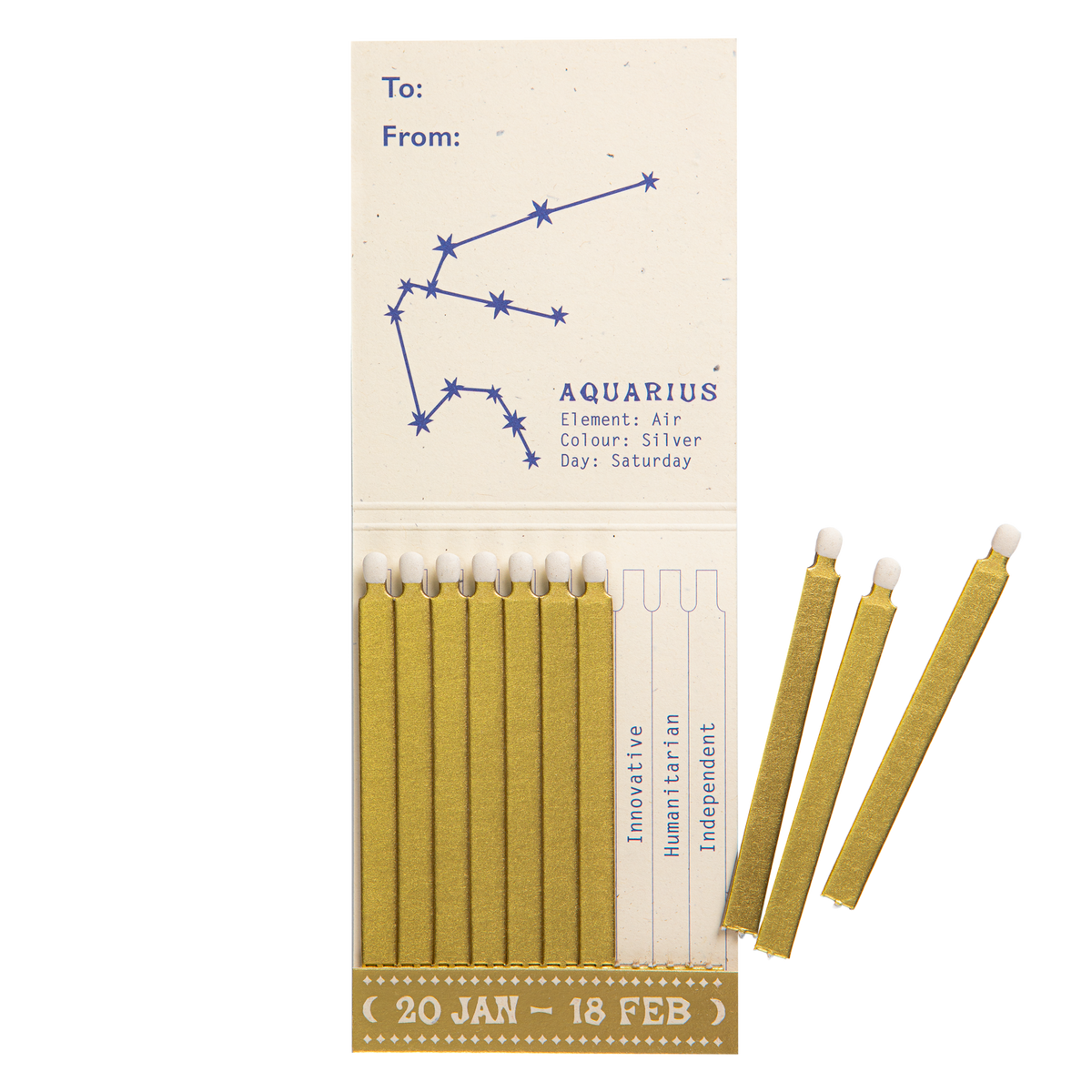 Aquarius Zodiac Matchbook