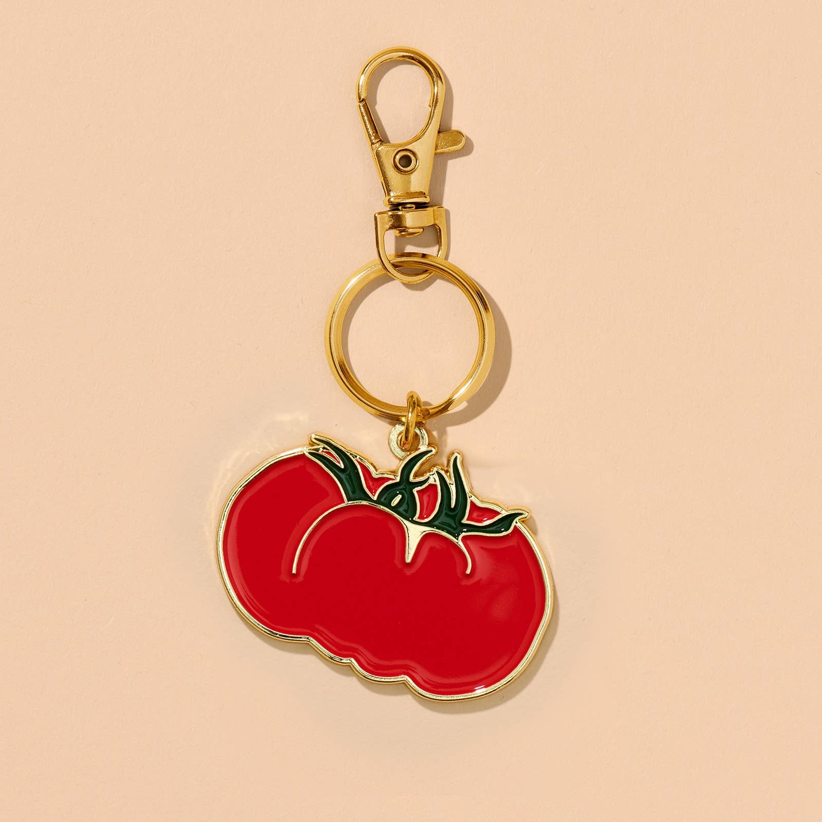 Enamel Keychain & Bag Charm—Heirloom Tomato