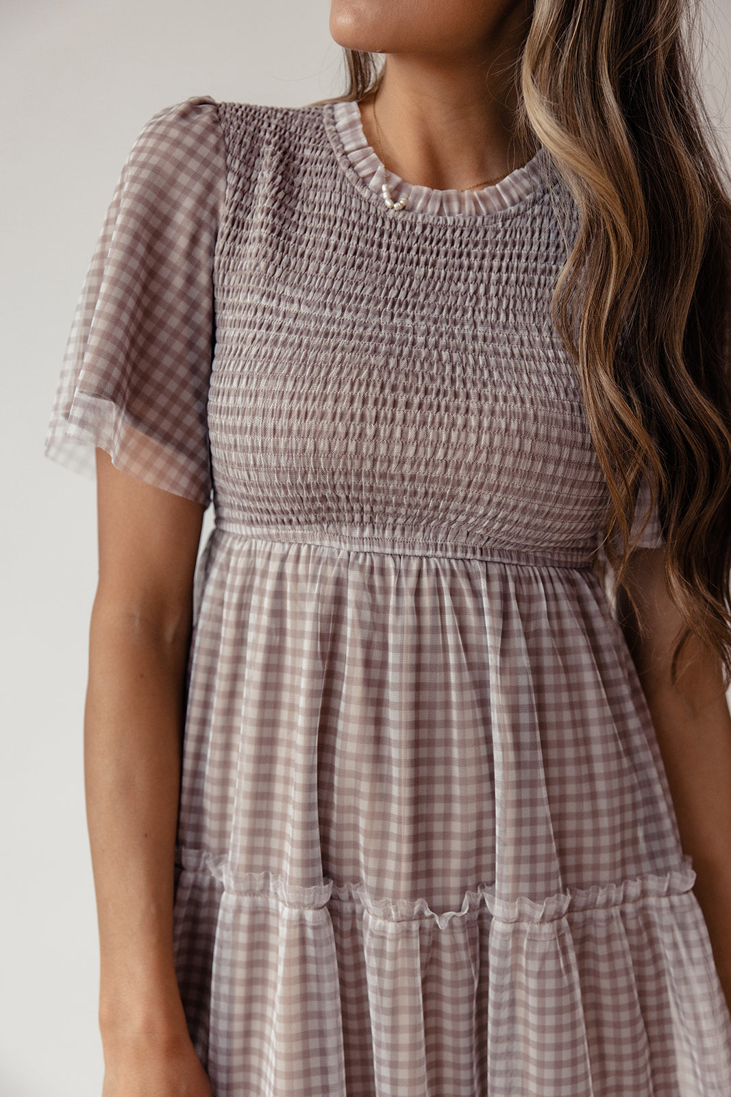 Kotie Gingham Chiffon Dress