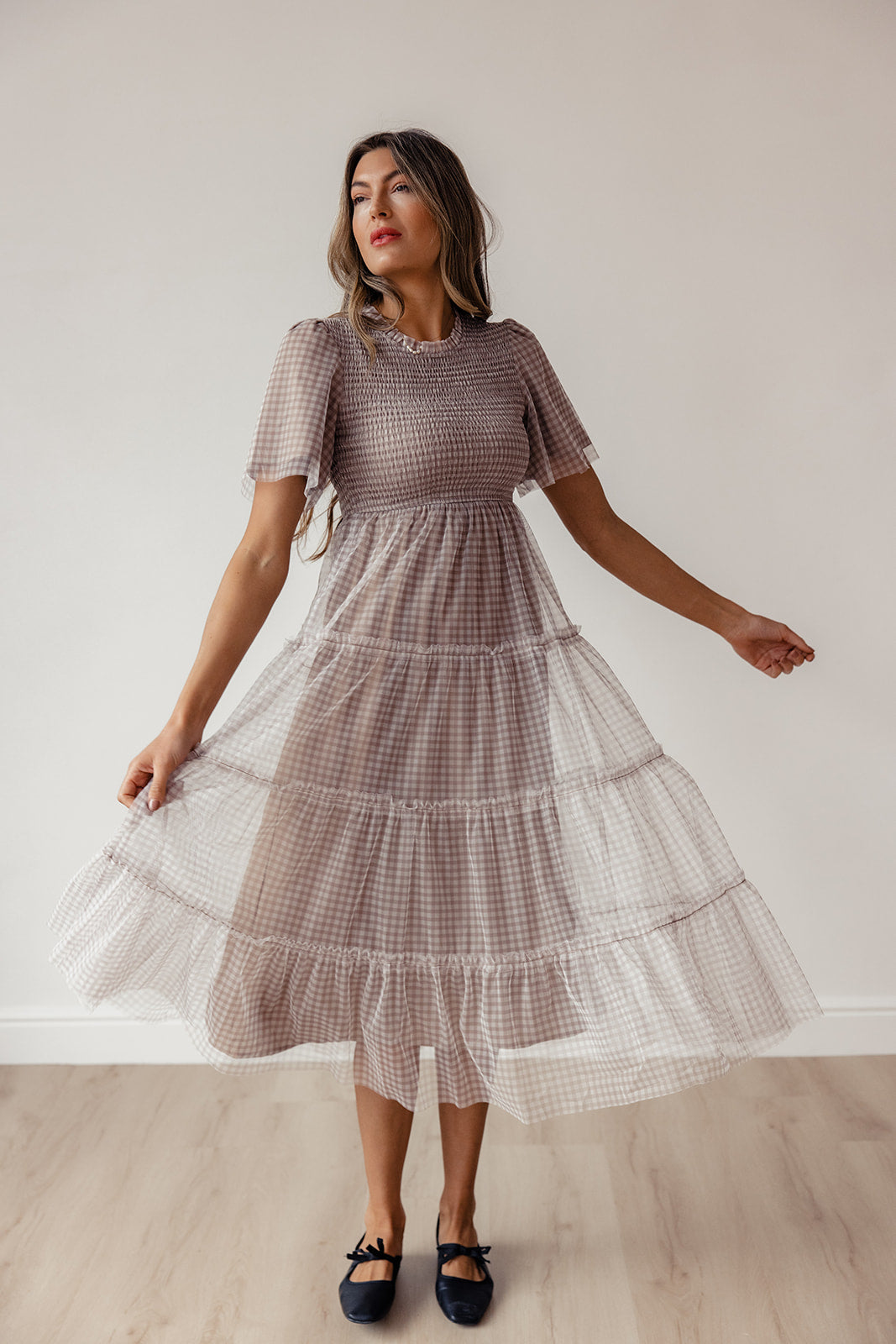 Kotie Gingham Chiffon Dress