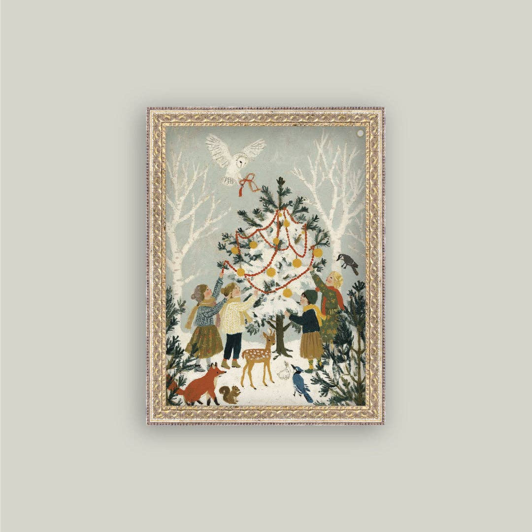 Woodland Christmas Art Print - 12x16