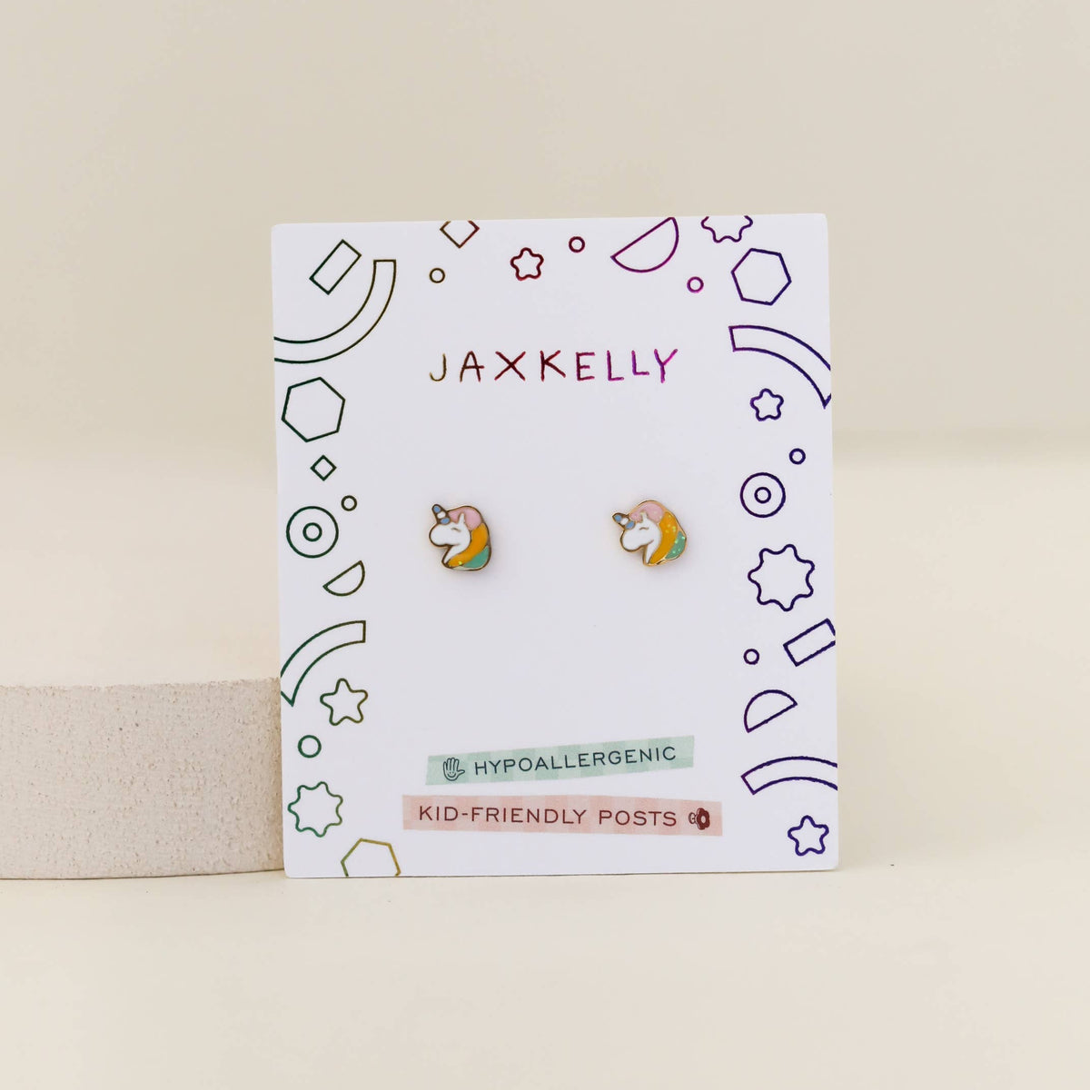 High-quality, hypoallergenic earrings are made for kids with sensitive ears and can be worn 24/7. Designed for kids but cute enough for grown-ups too!
Details
Post Length: 10mm
Post Size: 20 gauge, .8mm
Flat screw back
Waterproof and can be worn in the pool and bath
Poke-free back
Surgical grade stainless steel
18K gold plated
Lead, copper & nickel free
Enamel