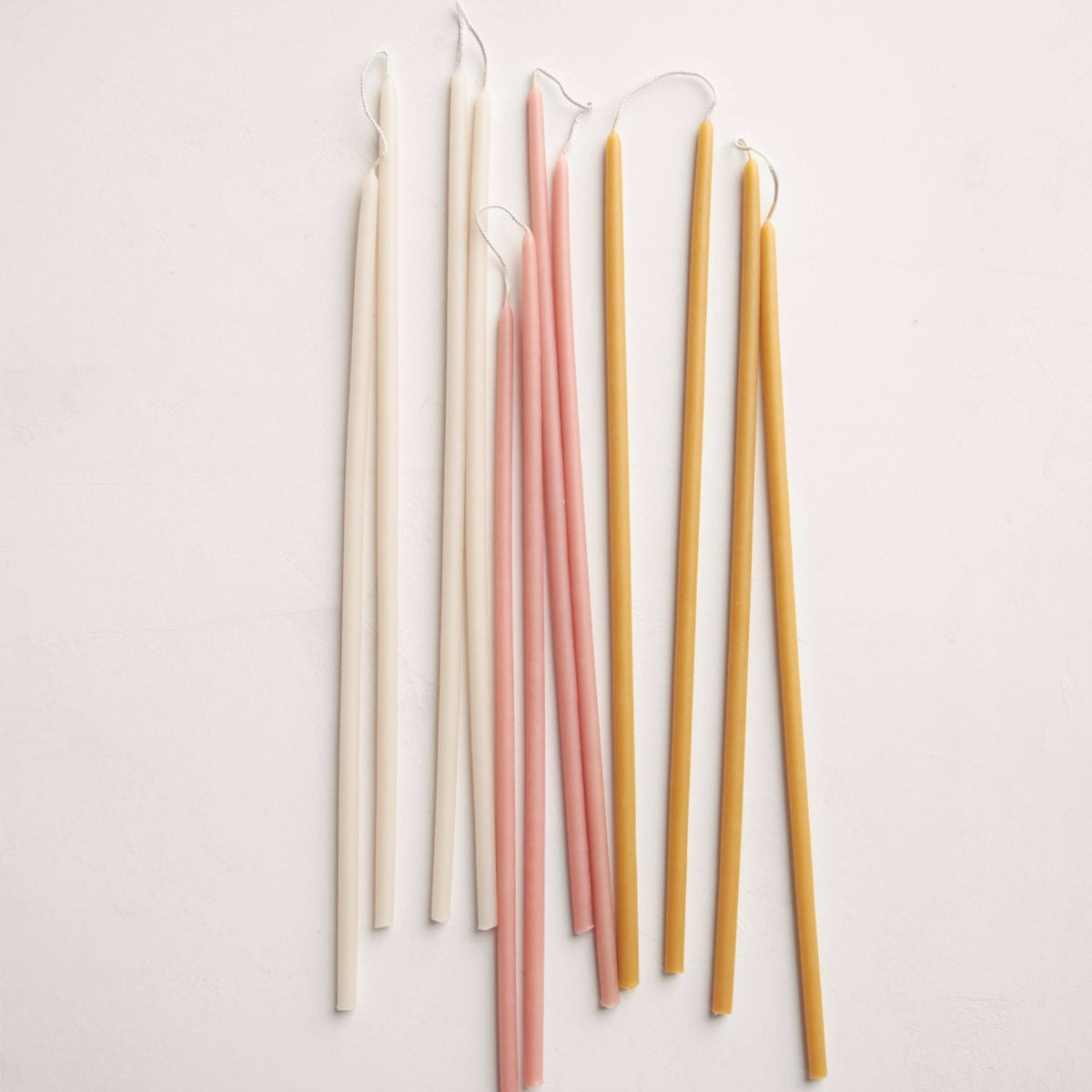 13.5" Beeswax Dipped Long Stem Candles