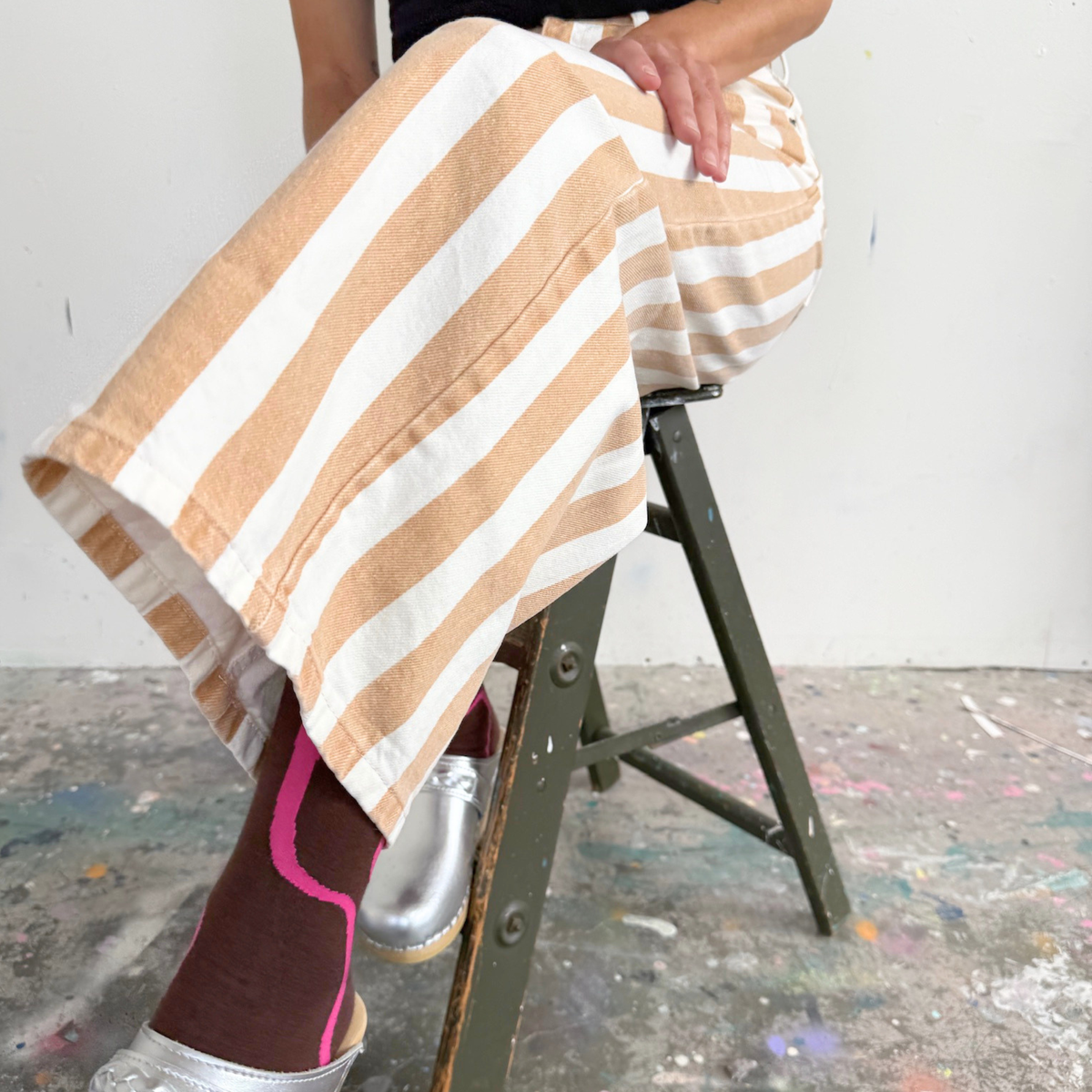 Crew Socks - Ziggy in Brown & Fuchsia