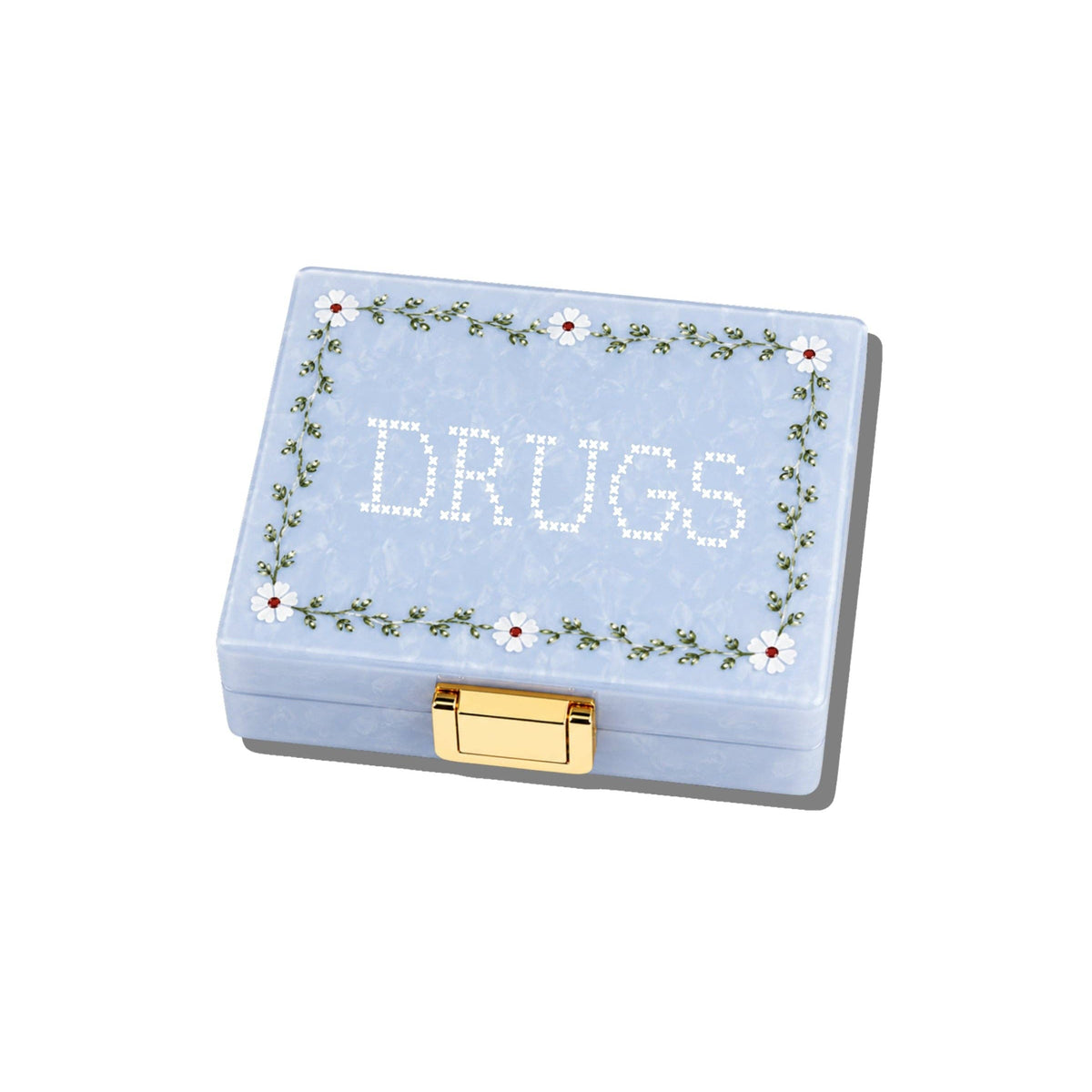 Hand-painted Drugs Cross-Stitch Daily Ritual Pill Case
