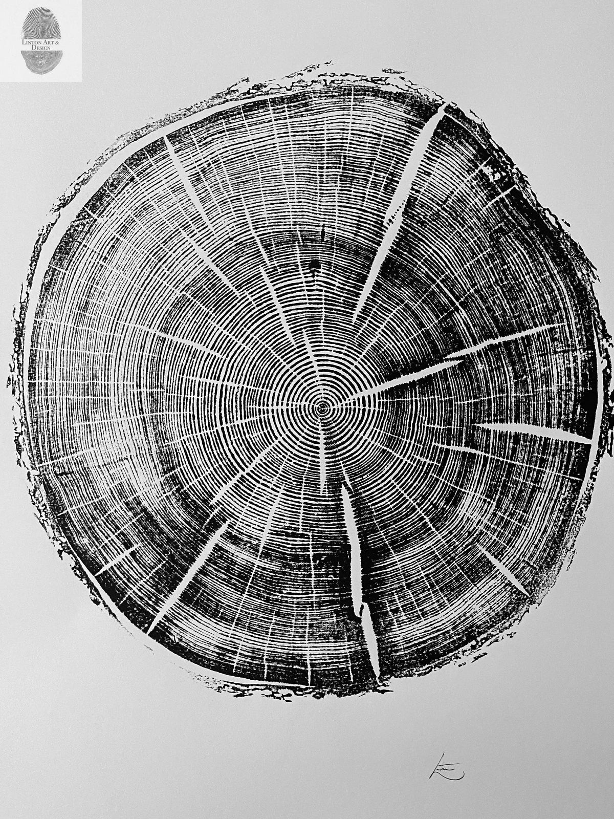 Black Hills South Dakota Woodcut print, Tree Ring Print, Arborist, Forestry, Biology Gift, 18x24 inches, Signed Original