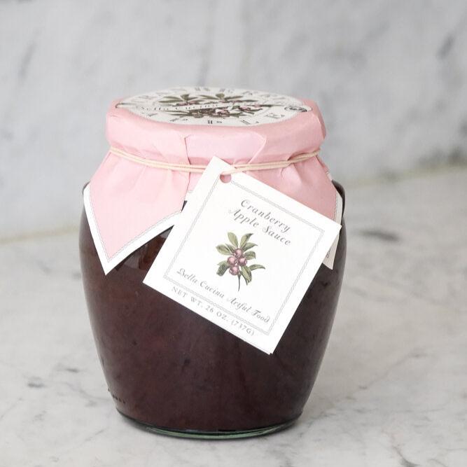 Same recipe as our every popular cranberry conserve, in a large size jar. We love this condiment year round as a pantry staple. It is a thick and rich blend of apples, cranberries, walnuts, red wine and spices.
Ingredients
Cranberries, sugar, apple juice, apples, red wine, walnuts and spice