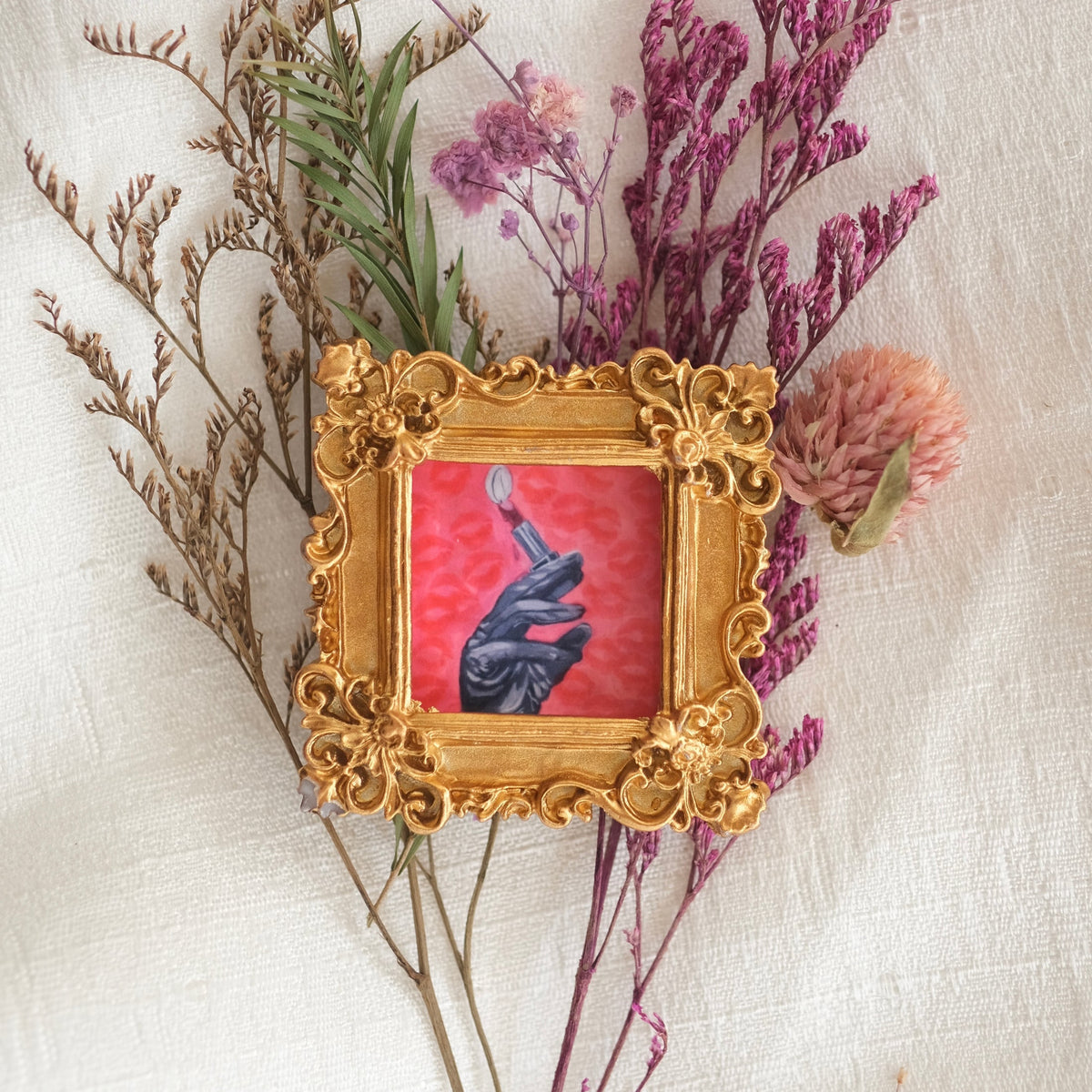 Lipstick & Kisses Framed Magnet