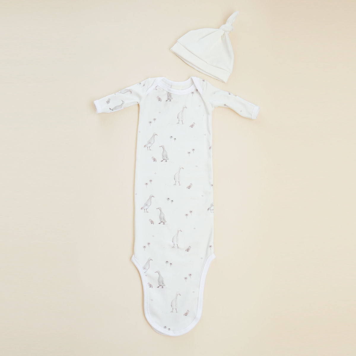 Knotted Gown Set - Dandelion Duck - The Little Gosling