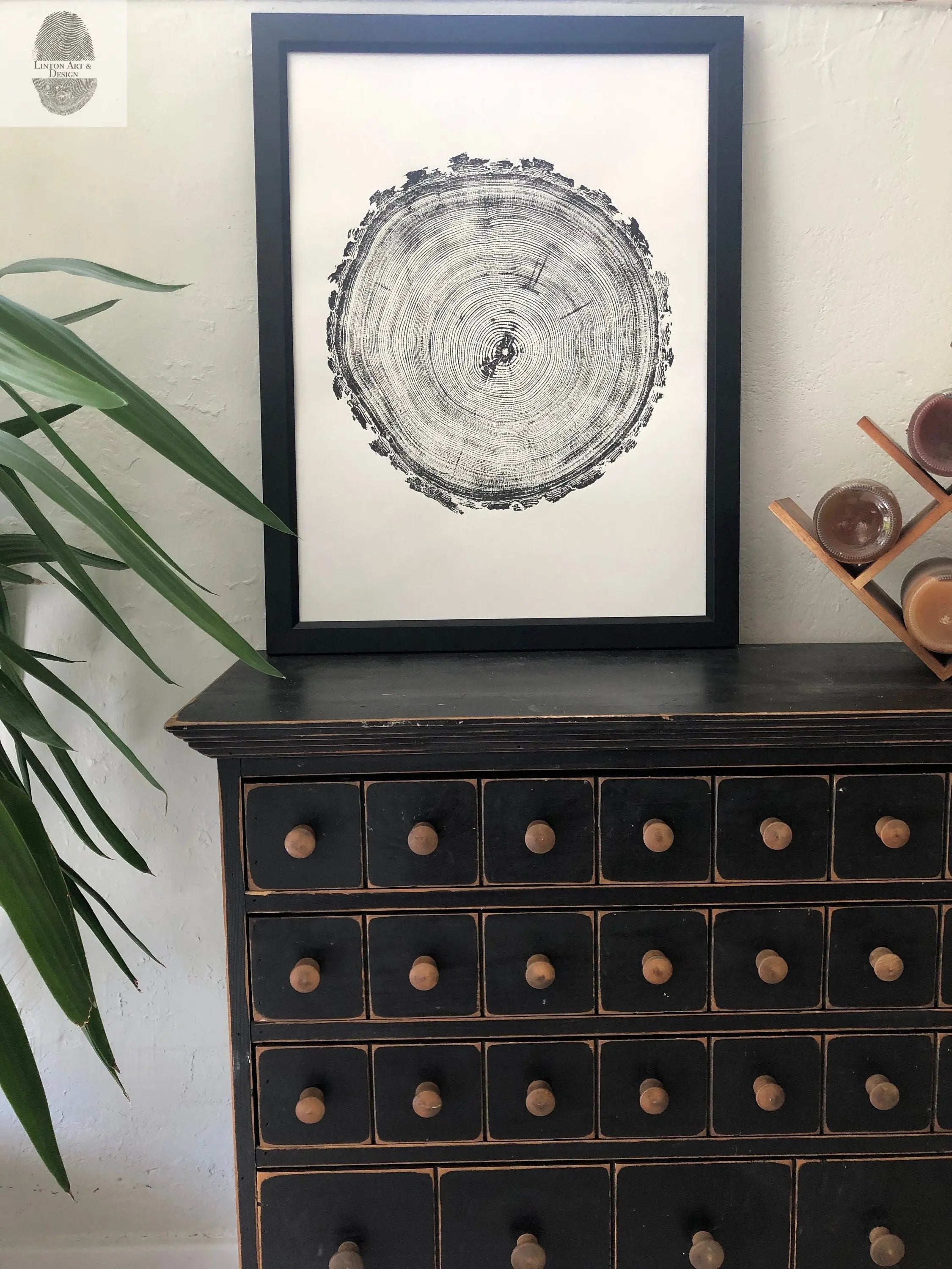 Denver Art, Rocky Mountains Tree Art, Pine Tree Art, Tree ring Print, Woodcut Print