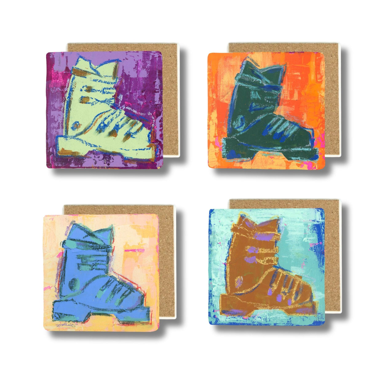 Ski Boot Coaster Set