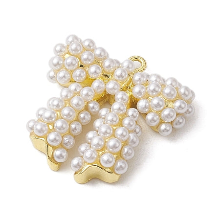 The Pearl Bow Charm combines classic elegance with a touch of whimsy, featuring a graceful bow adorned with lustrous pearls. Designed to enhance any bracelet or necklace, this charm adds a refined, feminine accent that effortlessly complements your everyday look or special occasions.
Details:
Long-Lasting Real 18K Gold Plated Plated, Lead Free & Cadmium Free
Size: 21x21.5x5mm, hole:1.4mm
Material: Brass+Plastic