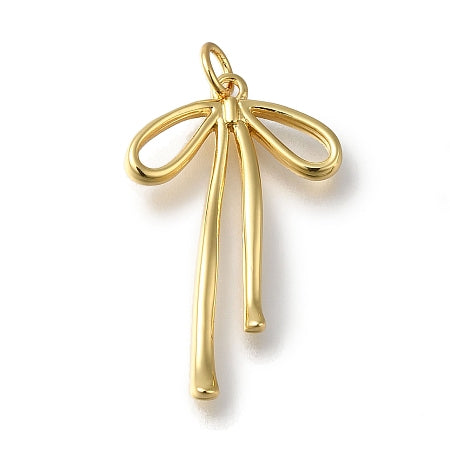 This gold-colored long draping bow charm adds an elegant and graceful touch to any bracelet or necklace. Its flowing design brings sophistication and charm, perfect for enhancing your jewelry collection or gifting someone special. A beautiful accessory that supports your style with timeless appeal.
Details:
Cadmium Free & Lead Free, Long-Lasting Real 18K Gold Plated
Size: 30.5x19.5x3mm, hole:3mm
Material: Brass