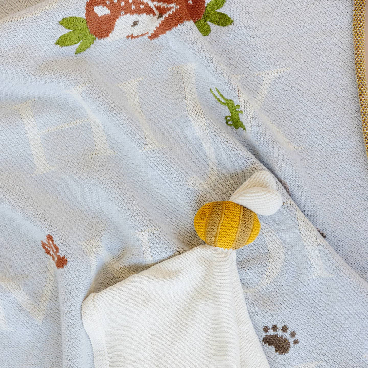 Woodland Alphabet Baby Cotton Blanket
