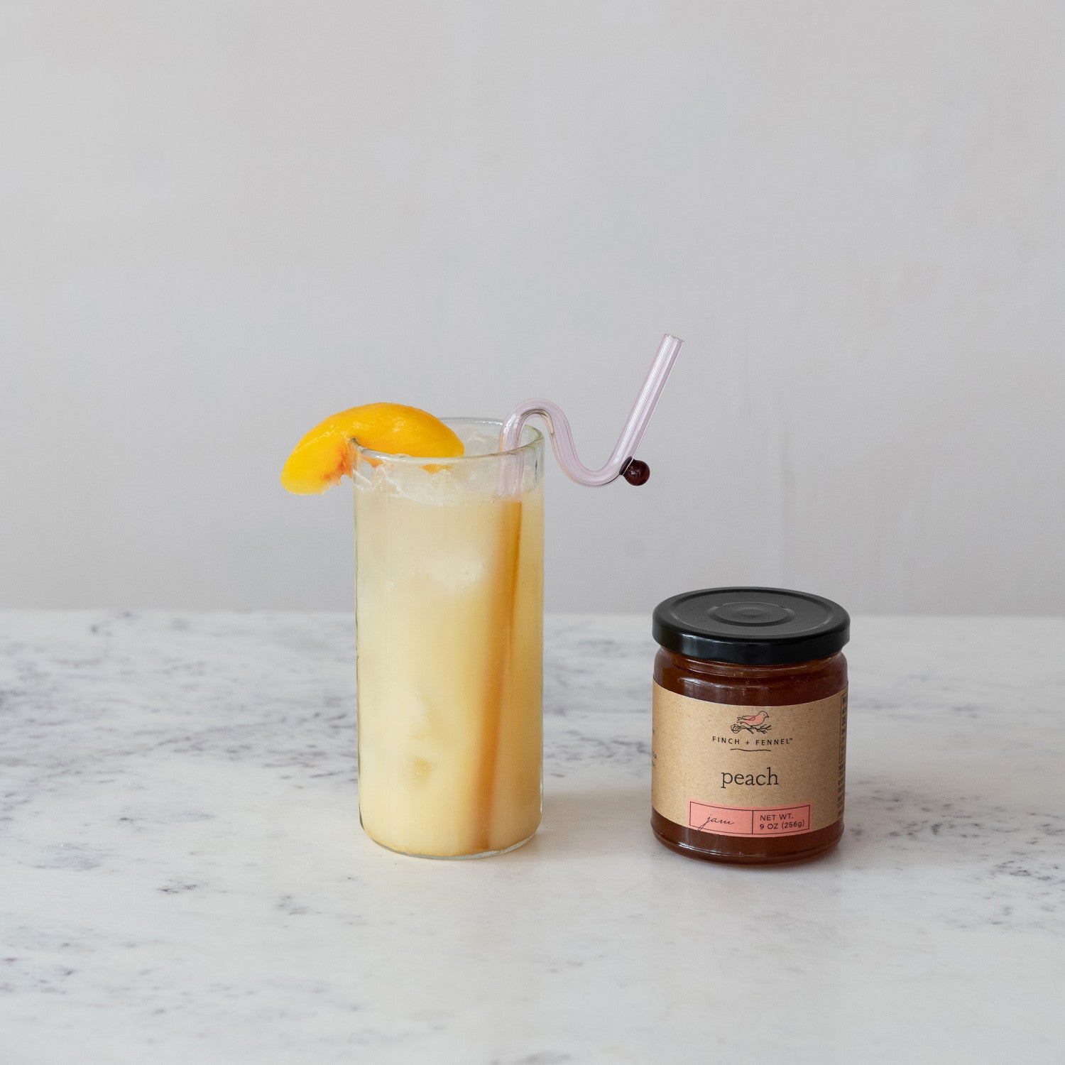 This peach perfection in a jar is made with juicy, ripe peaches. This velvety spread is perfect for your every day toast, pastry or specialty drink.
Ingredients: Peaches, sugar, lemon juice, pectin blend