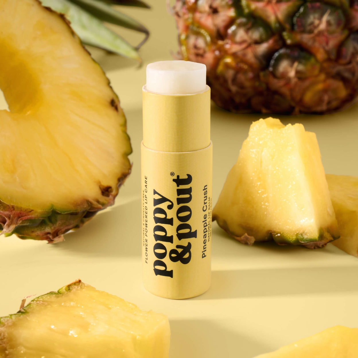 Sweet pineapple meets fluffy marshmallow in this playful tropical blend. Bright, fruity, and candy-like, Pineapple Crush brings vacation vibes wherever you go.
Made with 100% natural ingredients, this lip balm is hand-poured in the USA and packaged in our eco-friendly recyclable cardboard tube. It's cruelty-free, Leaping Bunny certified, and crafted to keep lips soft, smooth, and nourished.