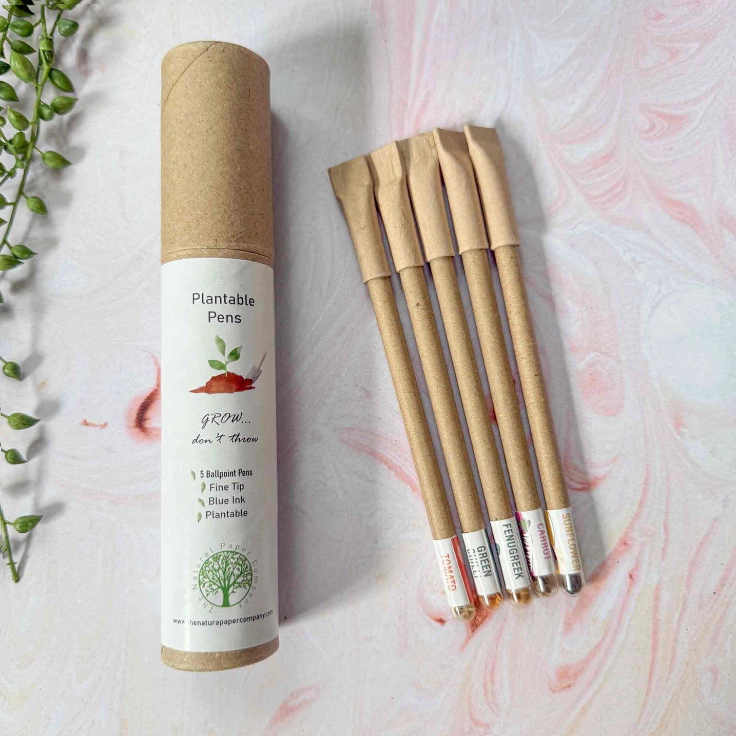These plantable pens are one of our favourite discoveries in recent times. Made from recycled paper, these fine tipped blue ballpoint pens are a pleasure to use. Once the ink has run out simply press it sideways into the soil, making sure the seed capsule is completely covered. Add a little water, leave in a warm place near sunlight and watch the magic happen.