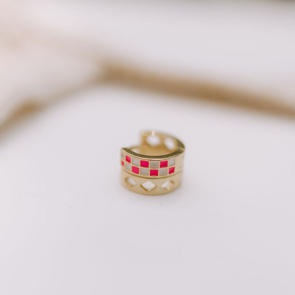 Pink and White Checkers Hoops