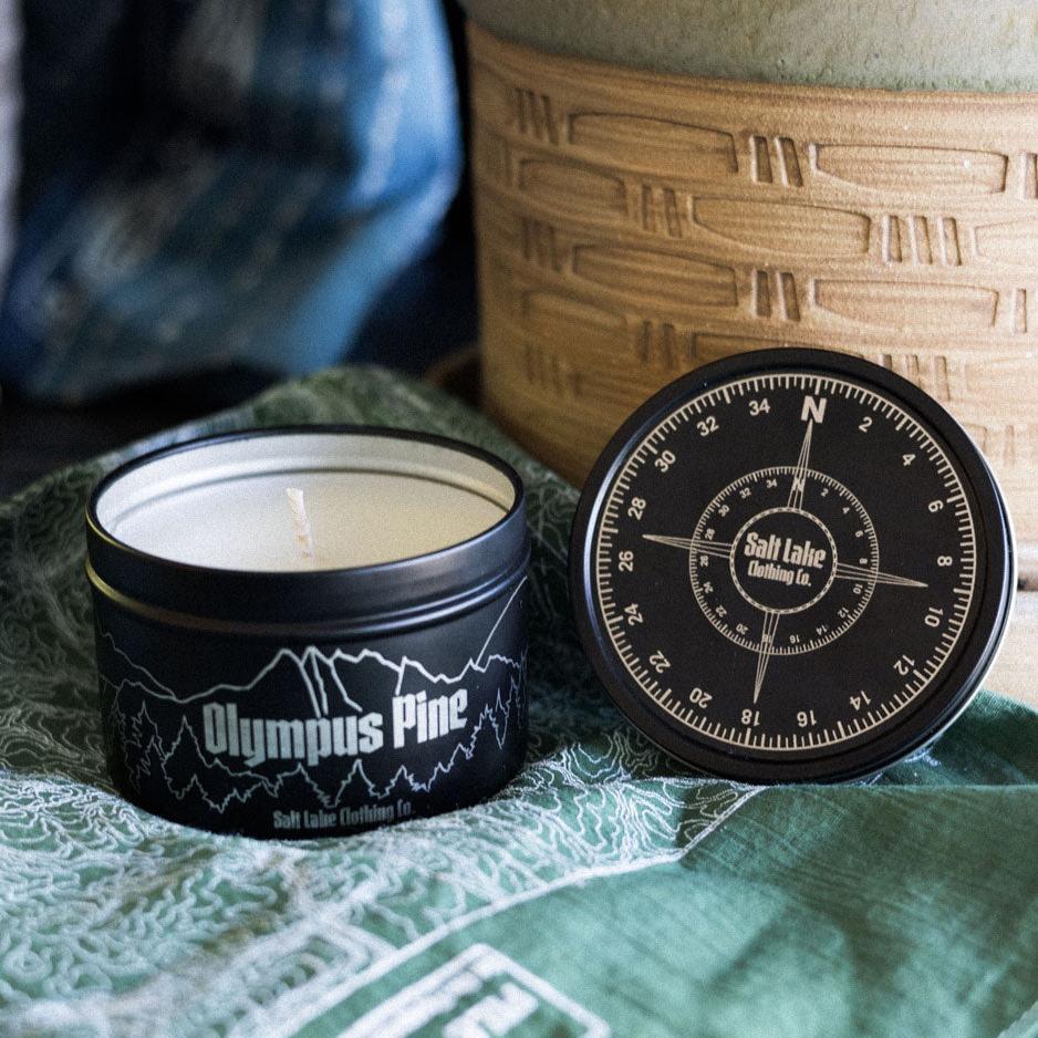 Mt. Olympus inspired fresh pine candle with notes of Frasier Fir, Sandalwood, Juniper Berry, and Blue Spruce.
Housed in an etched metal container featuring the Wasatch front panorama.