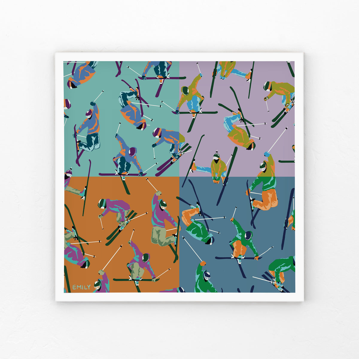Patchwork Skier Print