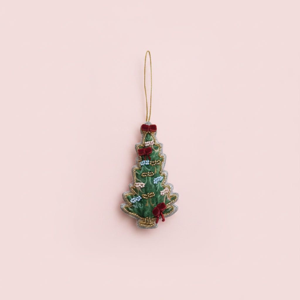 Decorative Christmas tree ornament on a white background