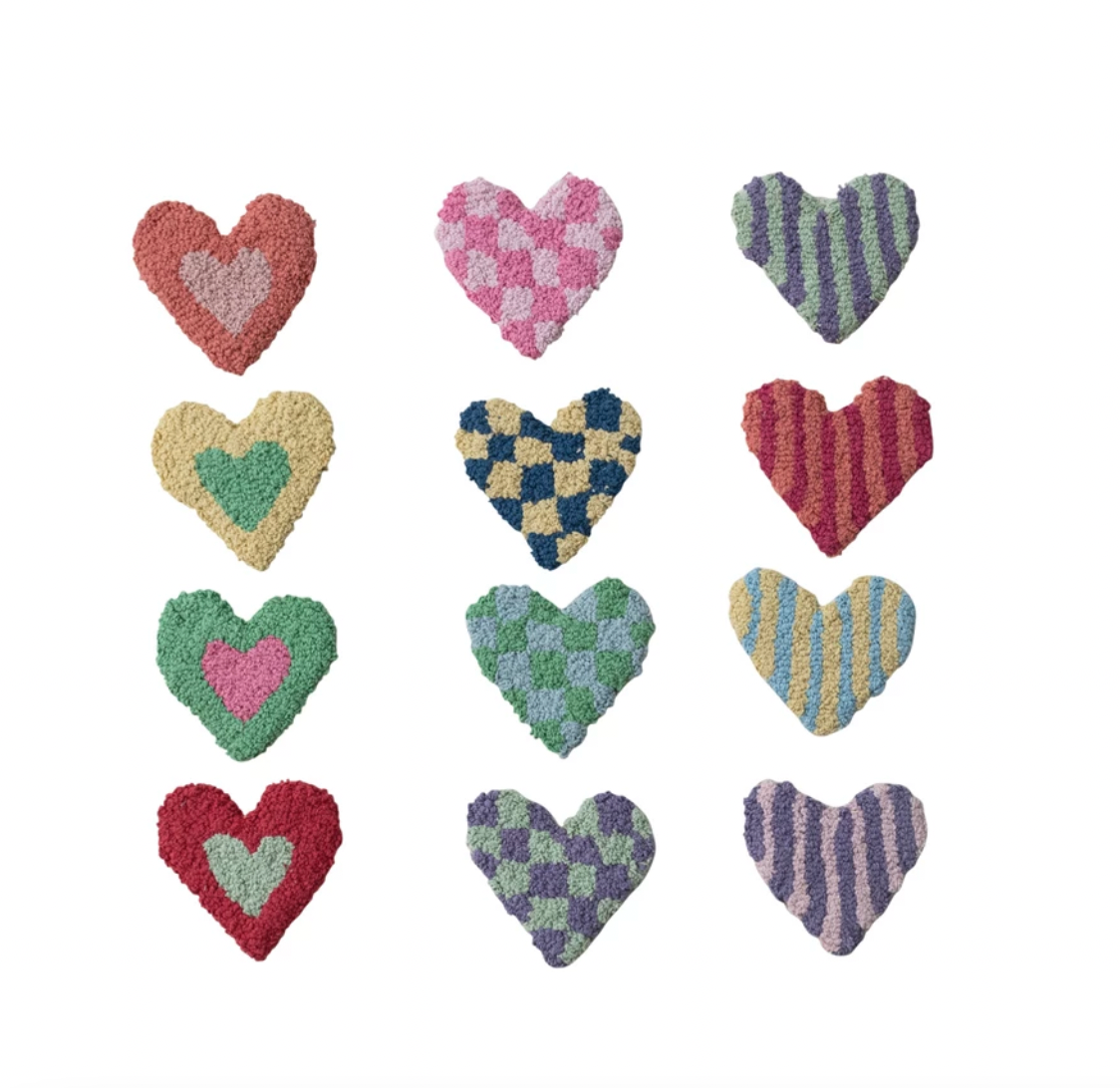 Cotton Tufted Heart-Shaped Coaster