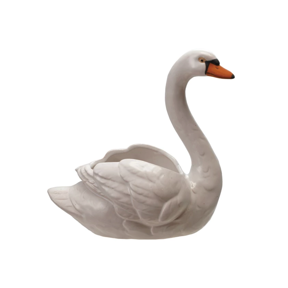 Stoneware Swan Planter