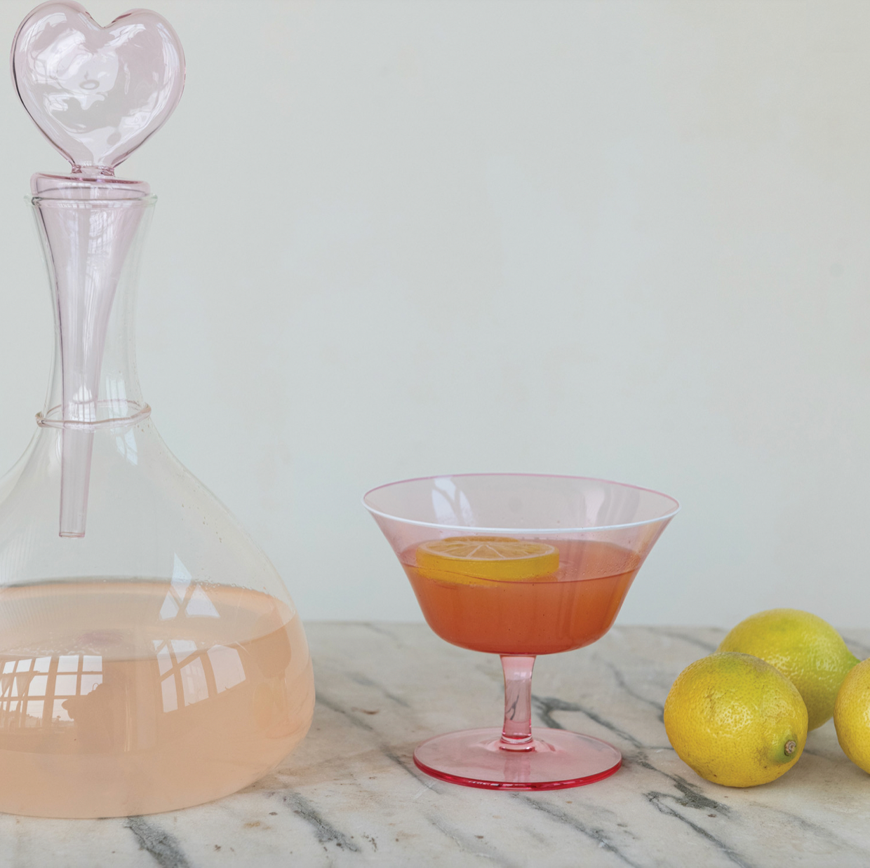 Stemmed Coupe Glass with White Rim