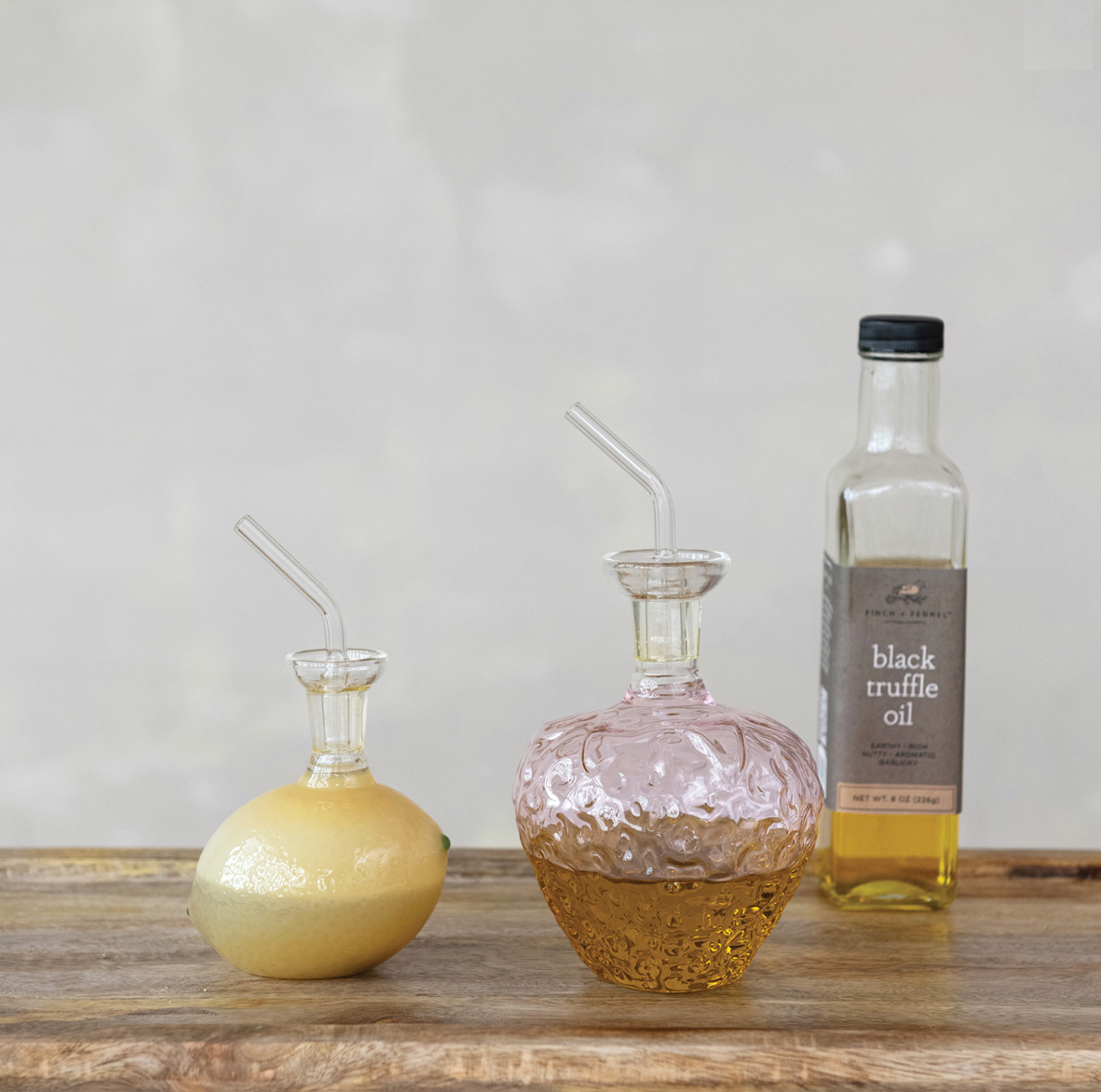 Glass Strawberry Shaped Cruet with Stopper - Pink